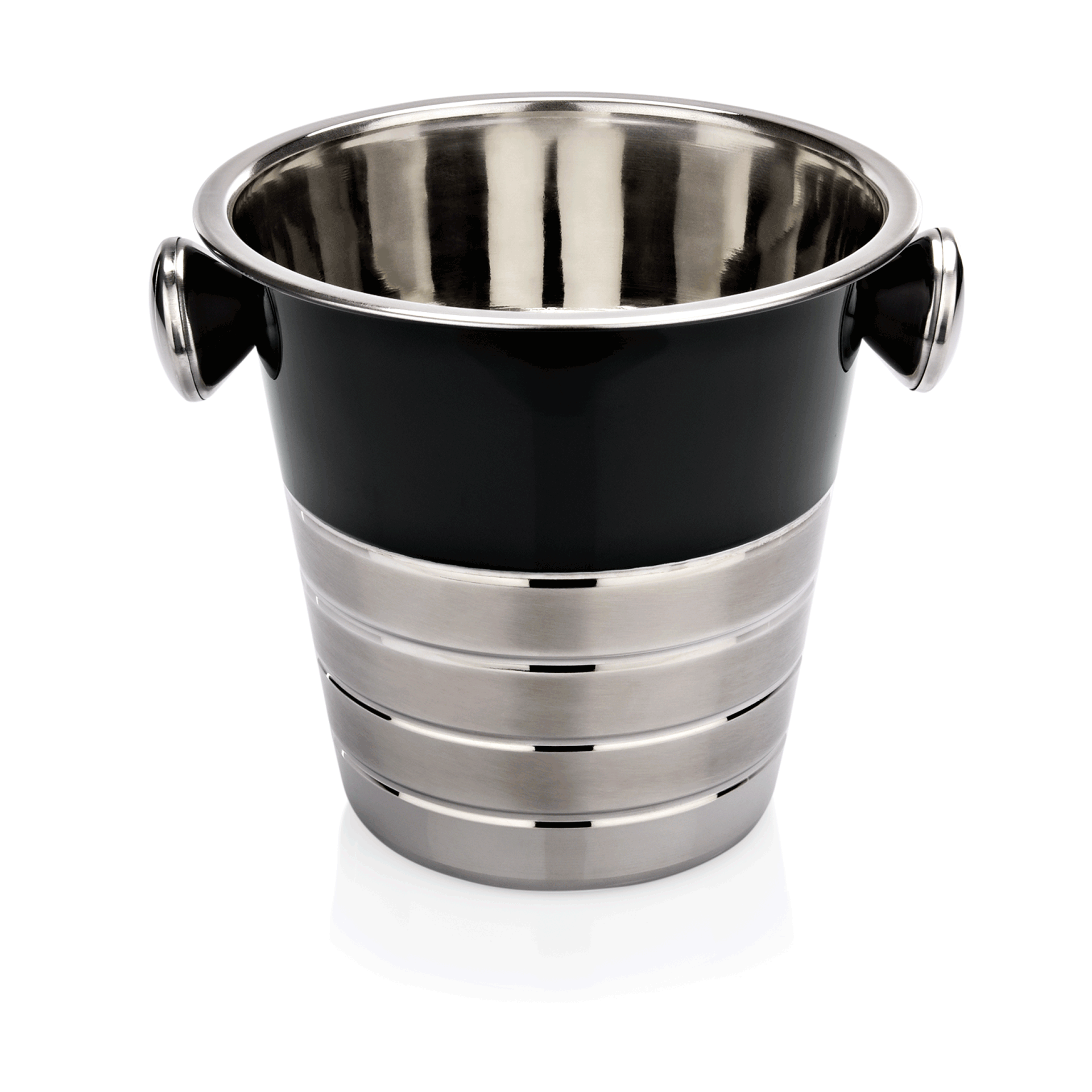 WAS Germany Wein-/Sektkühler, Chromnickelstahl und PVD-Beschichtung, Silber und Schwarz, Inhalt: 4,5L, Durchmesser: 22cm, Höhe: 21cm (1531215)