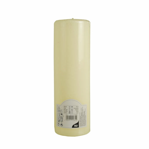 Papstar 6x Stumpenkerze Ø 80 mm · 250 mm elfenbein "Ivory" mit Flachkopf