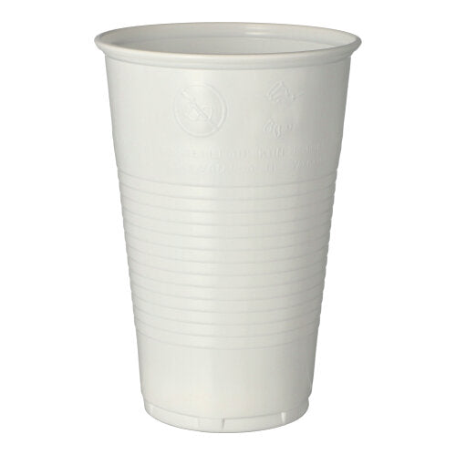 Papstar 32x 50 Trinkbecher, PP 0,5 l Ø 9,5 cm · 13,7 cm weiss mit Schaumrand