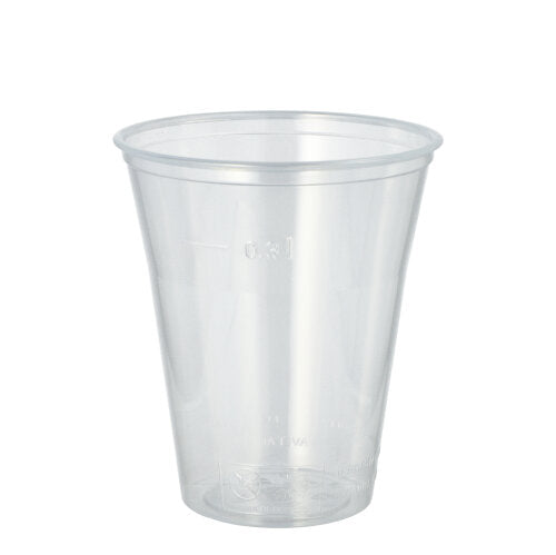 Papstar 1.200x Trinkbecher (mit Schaumrand), Polystyrol, Transparent, Inhalt: 300ml, Durchmesser: 9,5cm, Höhe: 11cm
