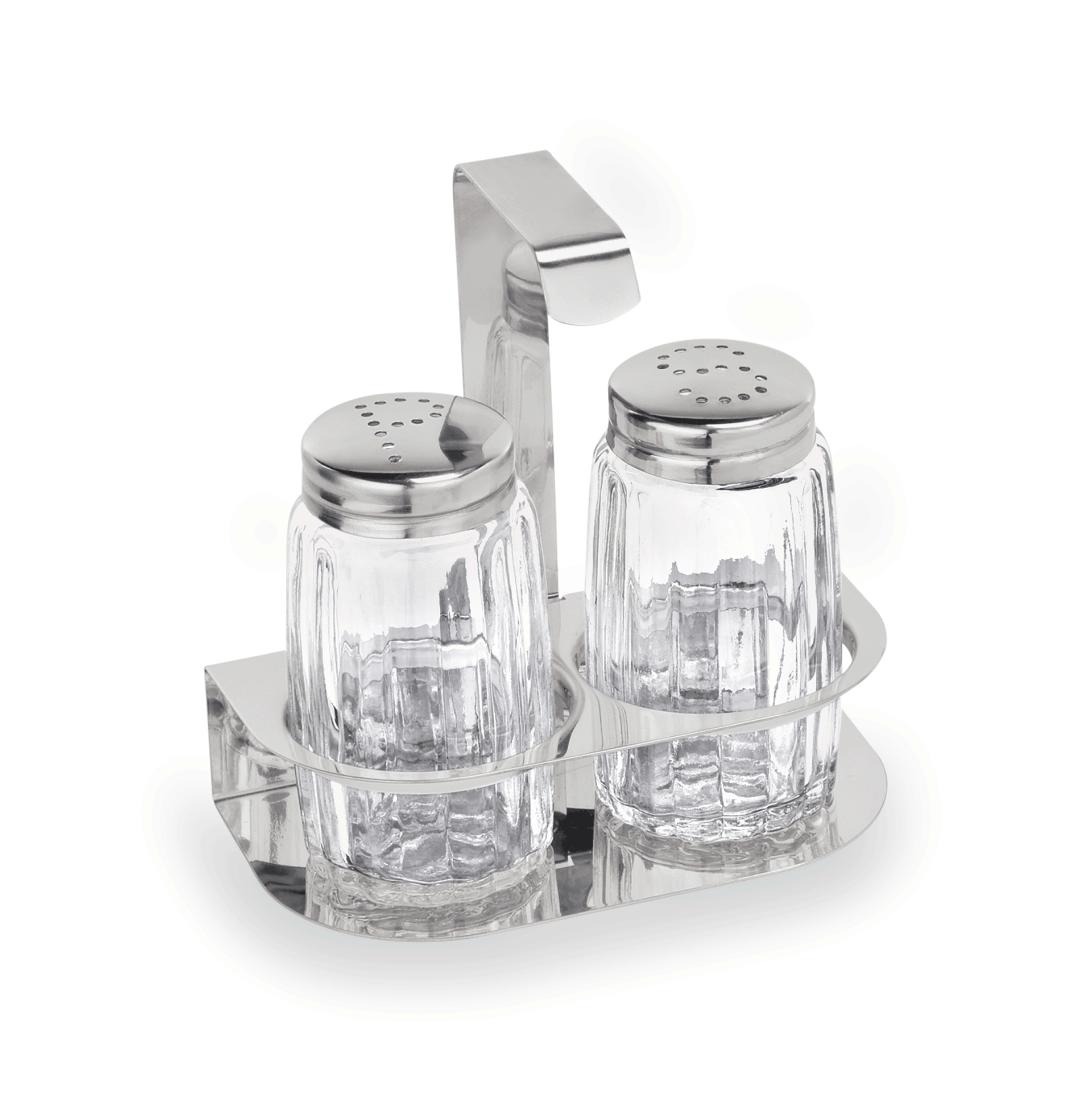 WAS Germany Menage (2-teilig Salz & Pfeffer), Edelstahl und Glas, Höhe:10,5cm (1751002)