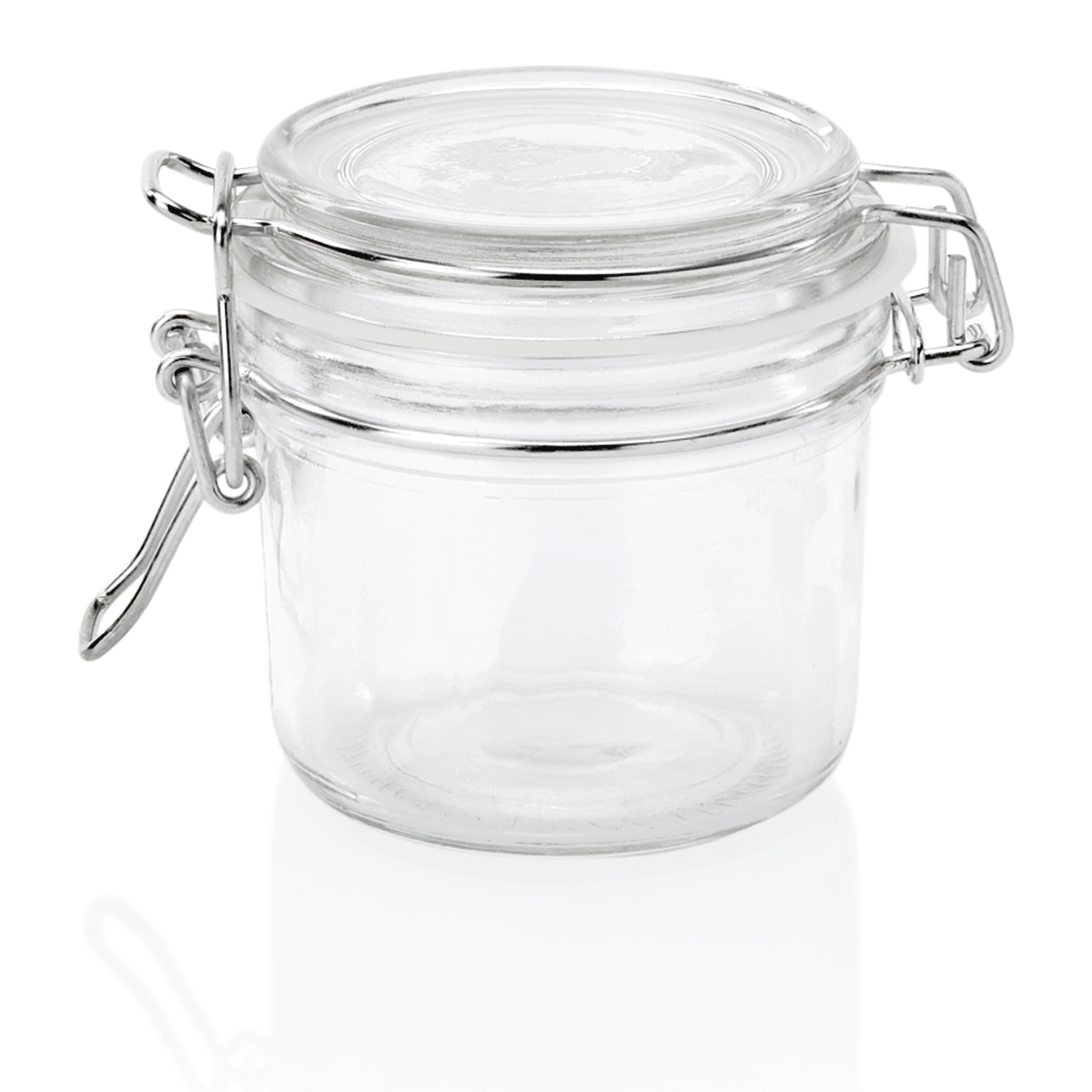 WAS Germany 3x Bügelverschlussglas (inkl. Deckel mit Dichtung), Glas und Edelstahl, Inhalt: 250ml, Durchmesser: 8,5cm, Höhe: 8,5cm (1785020)