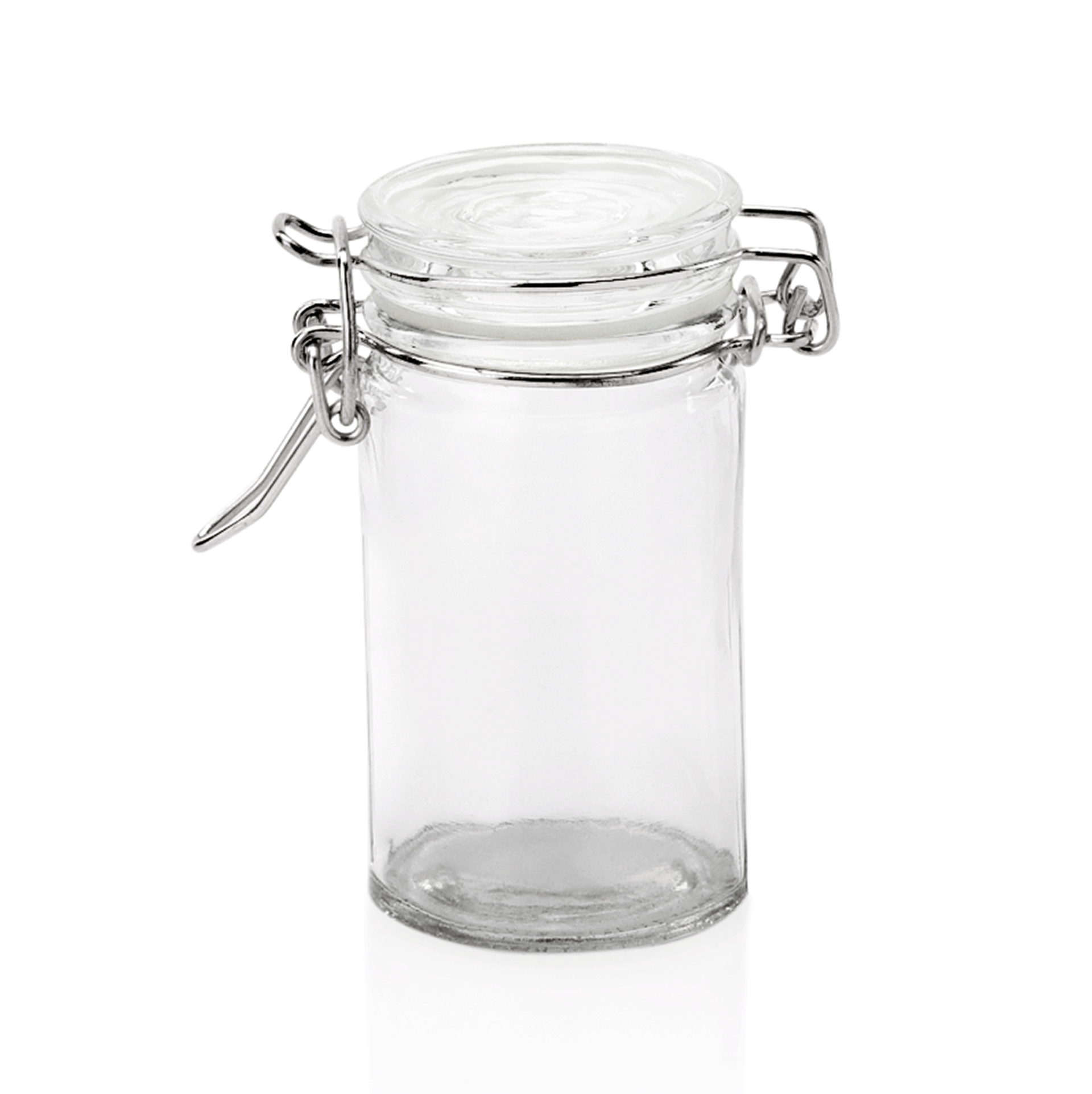 WAS Germany 6x Bügelverschlussglas (inkl. Deckel mit Dichtung), Glas und Edelstahl, Inhalt: 75ml, Durchmesser: 4,5cm, Höhe: 8,5cm (1786010)