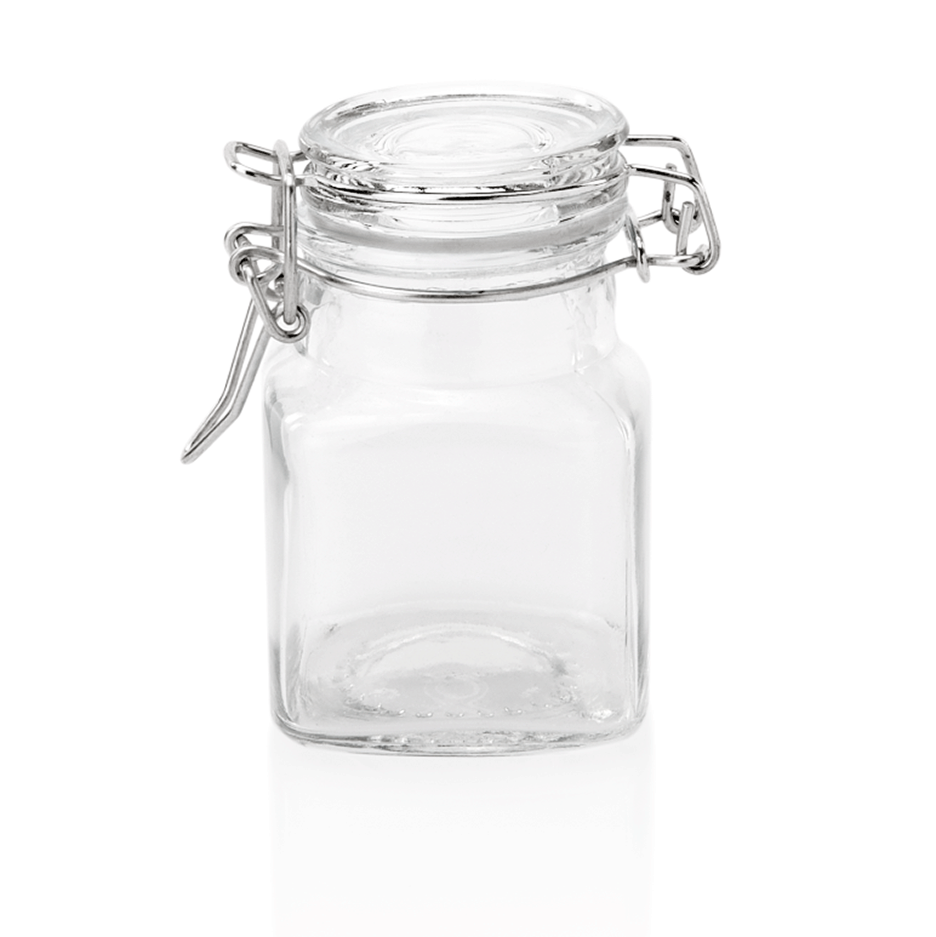 WAS Germany 6x Bügelverschlussglas (inkl. Deckel mit Dichtung), Glas und Edelstahl, Inhalt: 100ml, Durchmesser: 4cm, Höhe: 8cm (1786110)