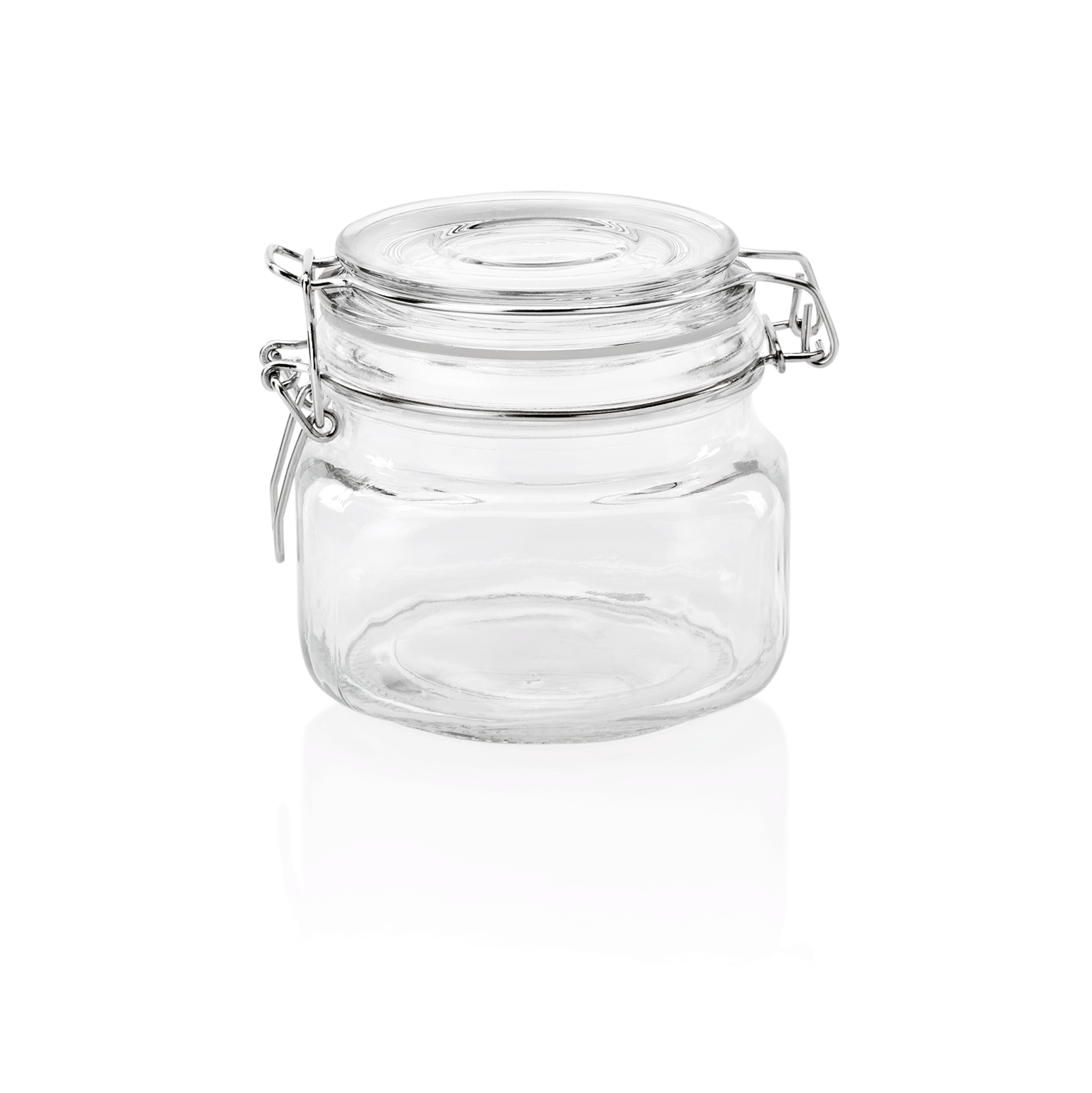 WAS Germany 2x Bügelverschlussglas (inkl. Deckel mit Dichtung), Glas und Edelstahl, Inhalt: 500ml, Durchmesser: 11cm, Höhe: 10cm (1787050)