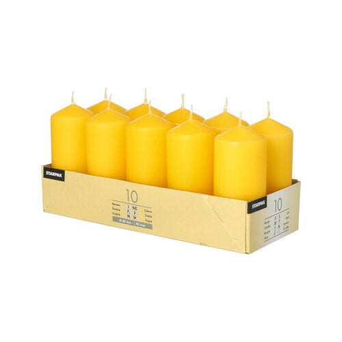 Papstar 4x 10 Stumpenkerzen Ø 40 mm · 90 mm goldgelb