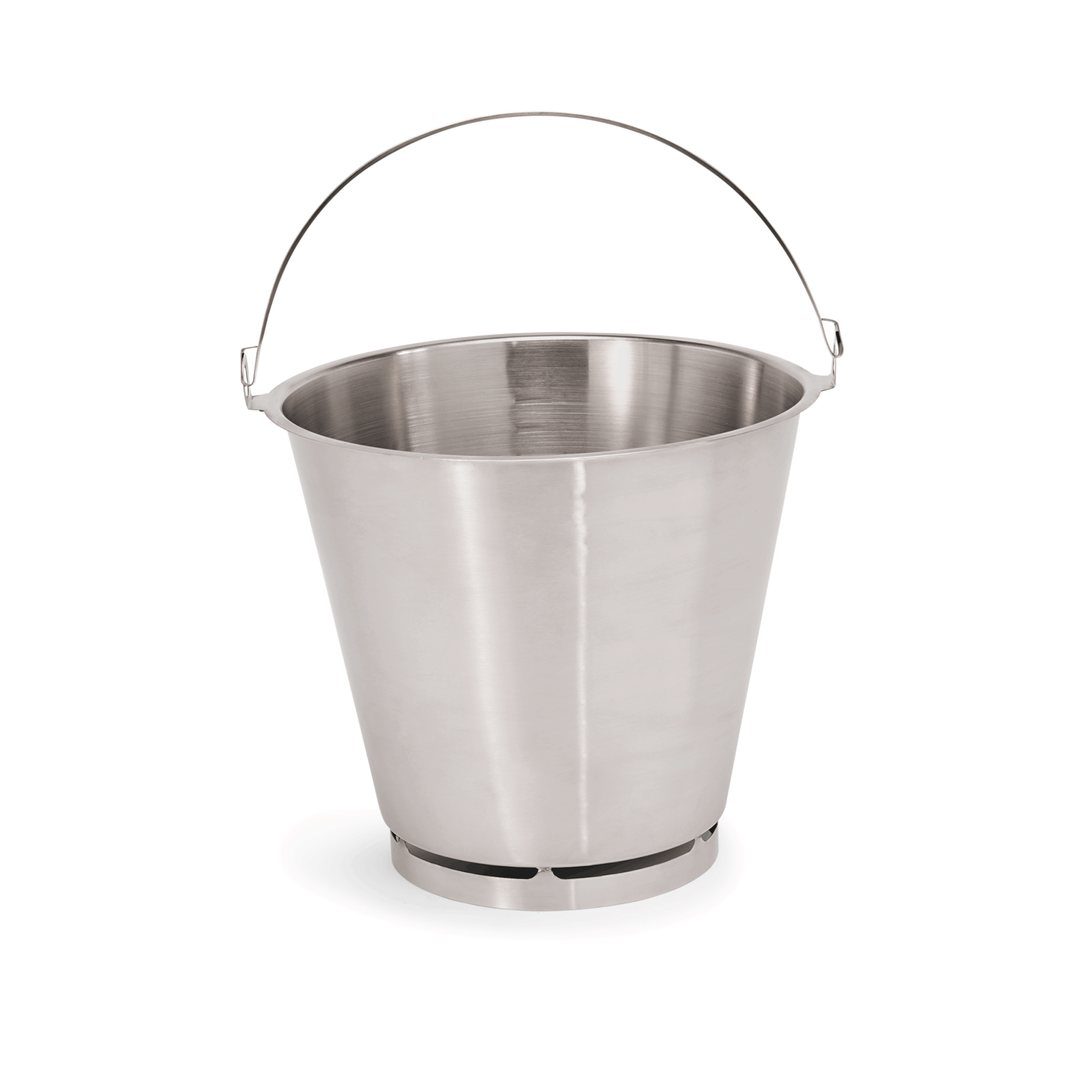 WAS Germany Eimer (Mit offenem Bodenreifen), Chromnickelstahl, Inhalt: 10L, Durchmesser: 30cm, Höhe: 28cm (1801100)