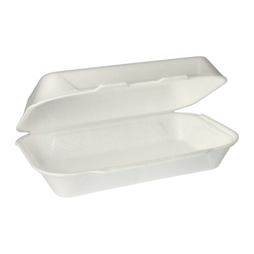 Papstar 4x 100 Allzweckboxen mit Klappdeckel, XPS 1800 ml 7,5 cm x 24 cm x 13,3 cm weiss