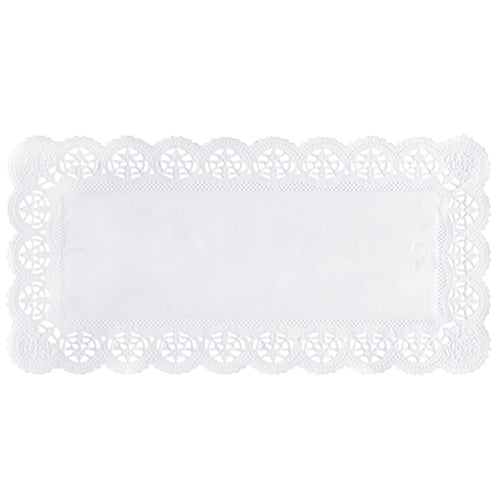 Papstar 8x 250 Spitzenpapiere eckig 34 cm x 17 cm weiss