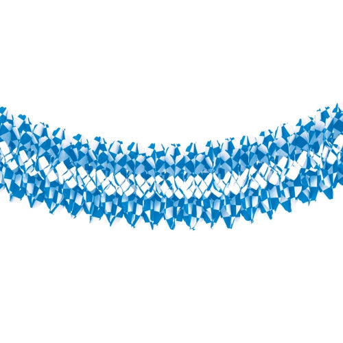 Papstar 5x Großraumgirlande, Papier Ø 25 cm · 10 m "Bayrisch Blau" schwer entflammbar