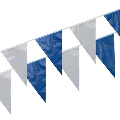 Papstar 5x Wimpelkette, Folie 10 m blau/weiss wetterfest