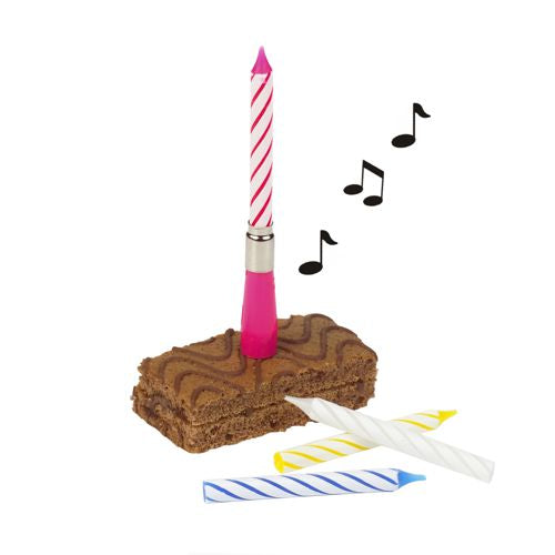 Papstar 12x Musikkerze 12 cm farbig sortiert "Happy Birthday" mit 3 Ersatzkerzen