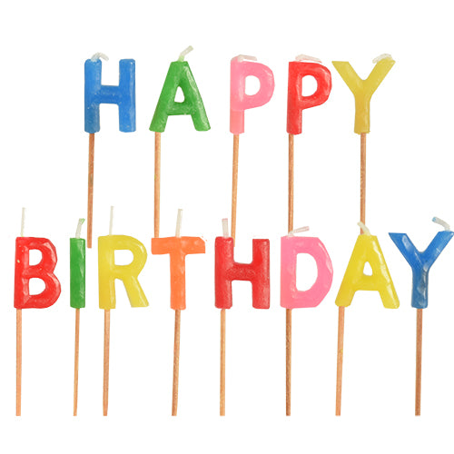 Papstar 16x Buchstabenkerzen-Set 8 cm "Happy Birthday"