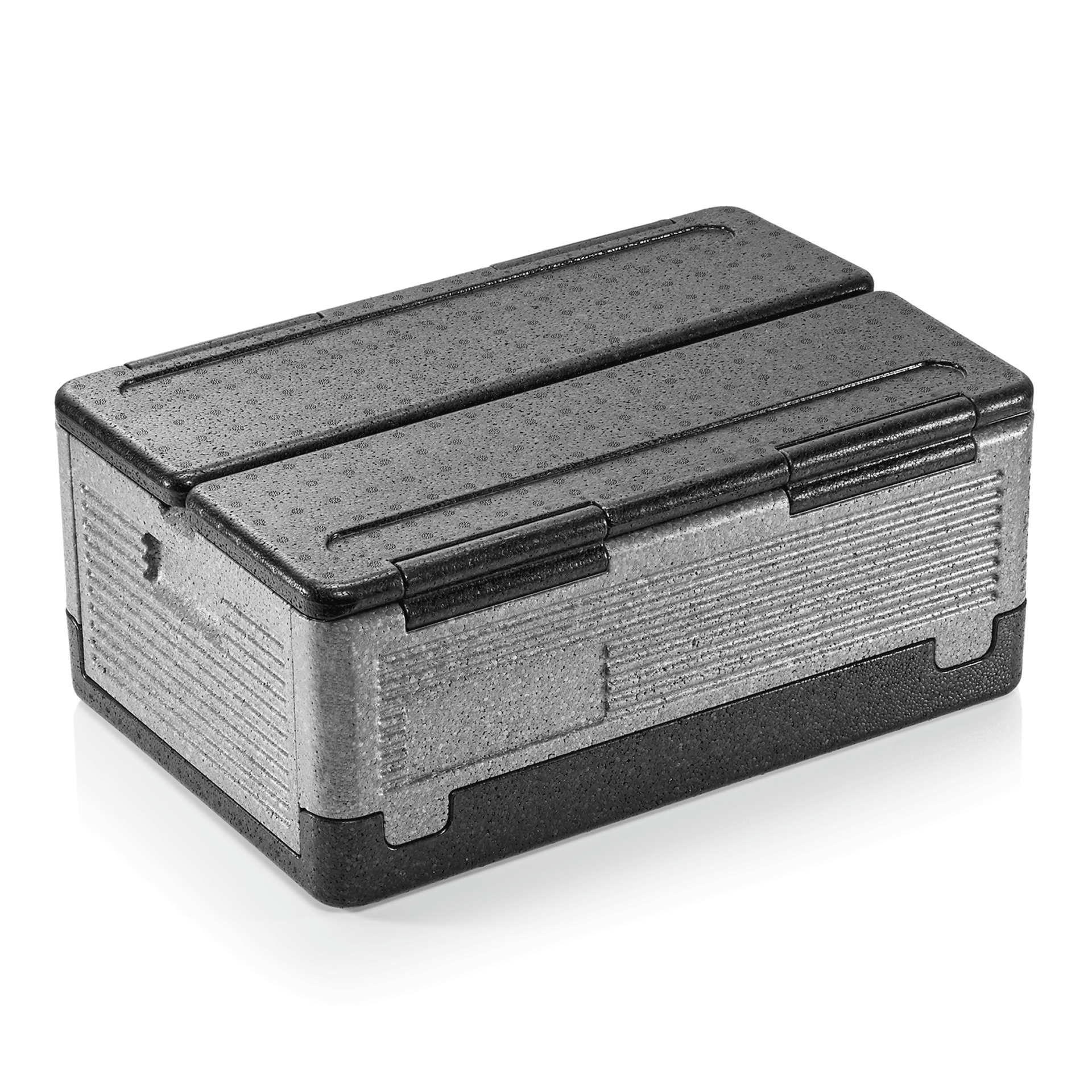 WAS Germany Thermoklappbox (GN1/1), EPP Kunststoff, Schwarz und Grau, 60x40x25cm (2001530)