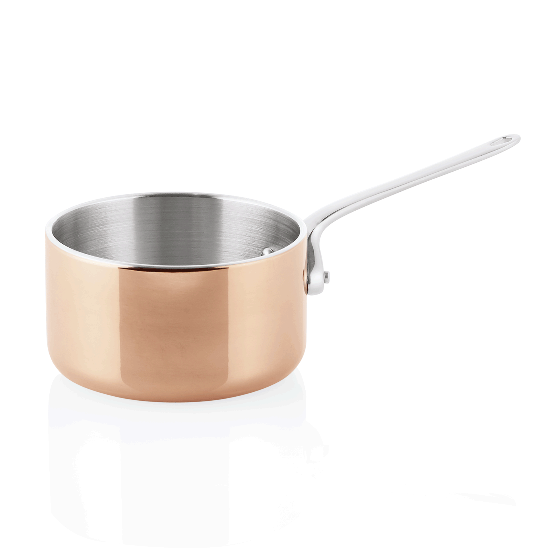 WAS Germany 1x Mini Servierkasserolle MINI COPPER 3PLY, Ø 5 cm, 50 ml, Kupfer, Aluminium, Edelstahl (2011050)