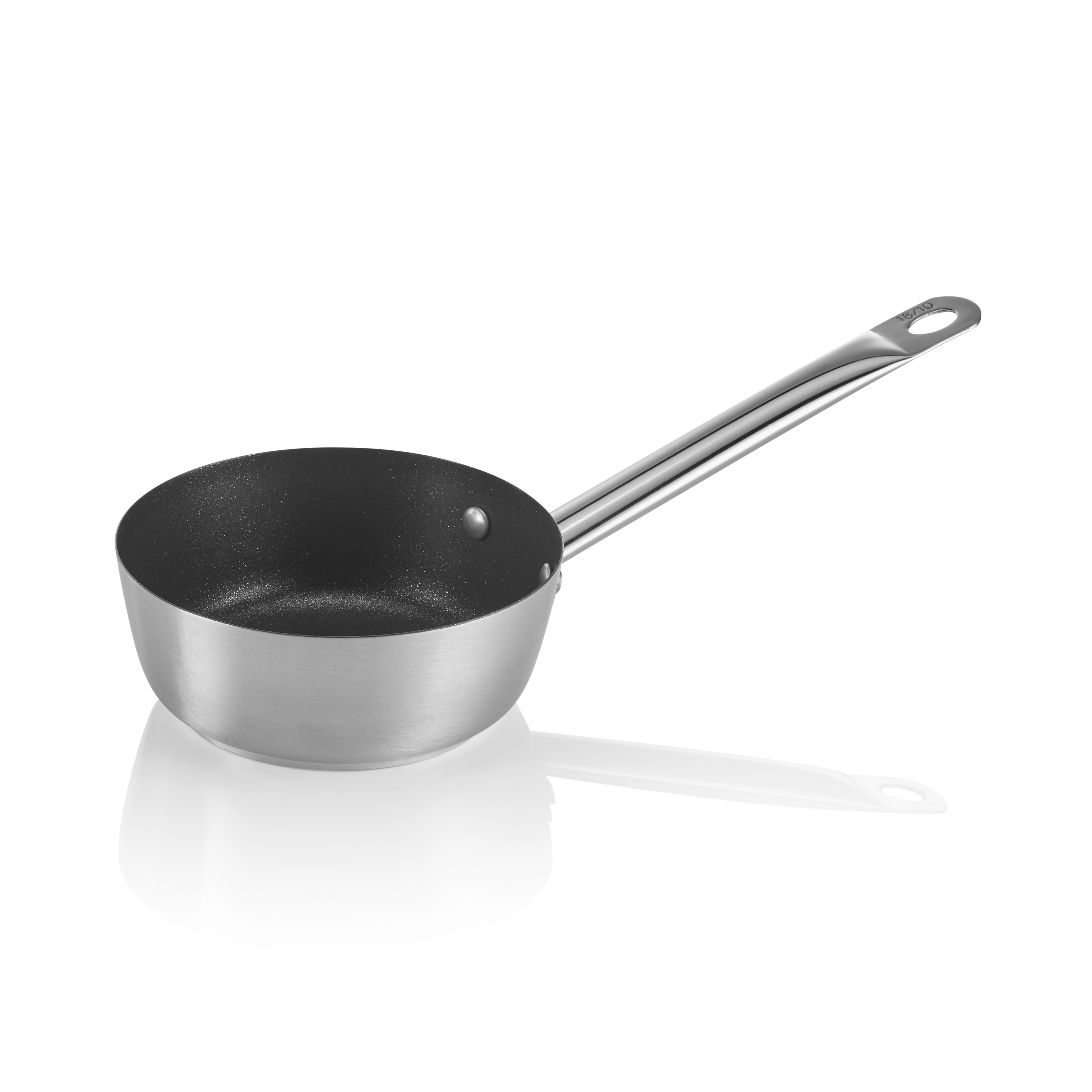 WAS Germany Sauteuse (Mit geradem Rand und Antihaftbeschichtung), Chromnickelstahl 18/10, Serie: COOKWARE 21, Silber und Schwarz, Durchmesser: 16cm, Höhe: 6,5cm (2012160)