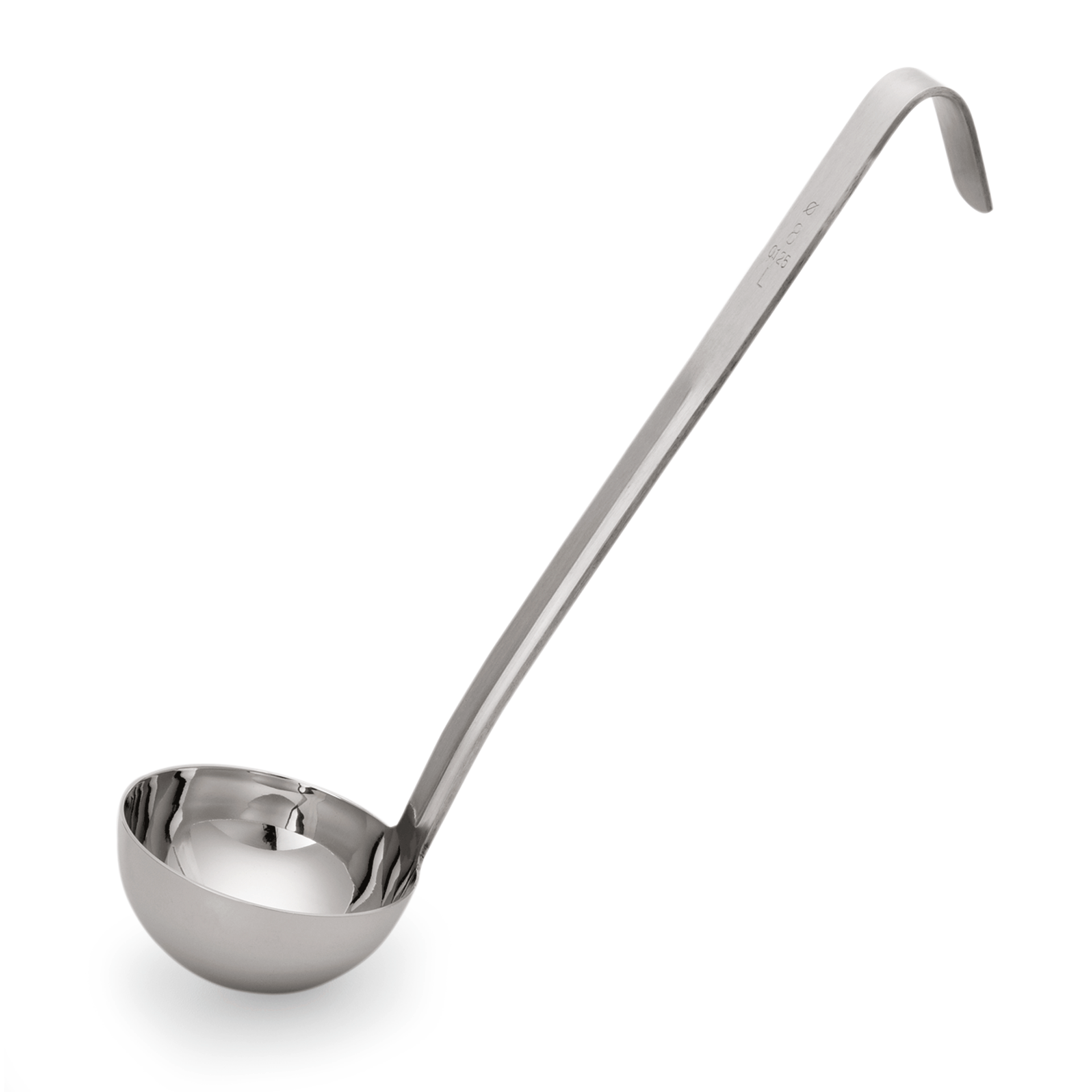WAS Germany 1x Schöpfkelle KITCHEN TOOL 2085, kurzer Hakenstiel, Ø 10 cm, 25 cm, Chromnickelstahl  (2086100)