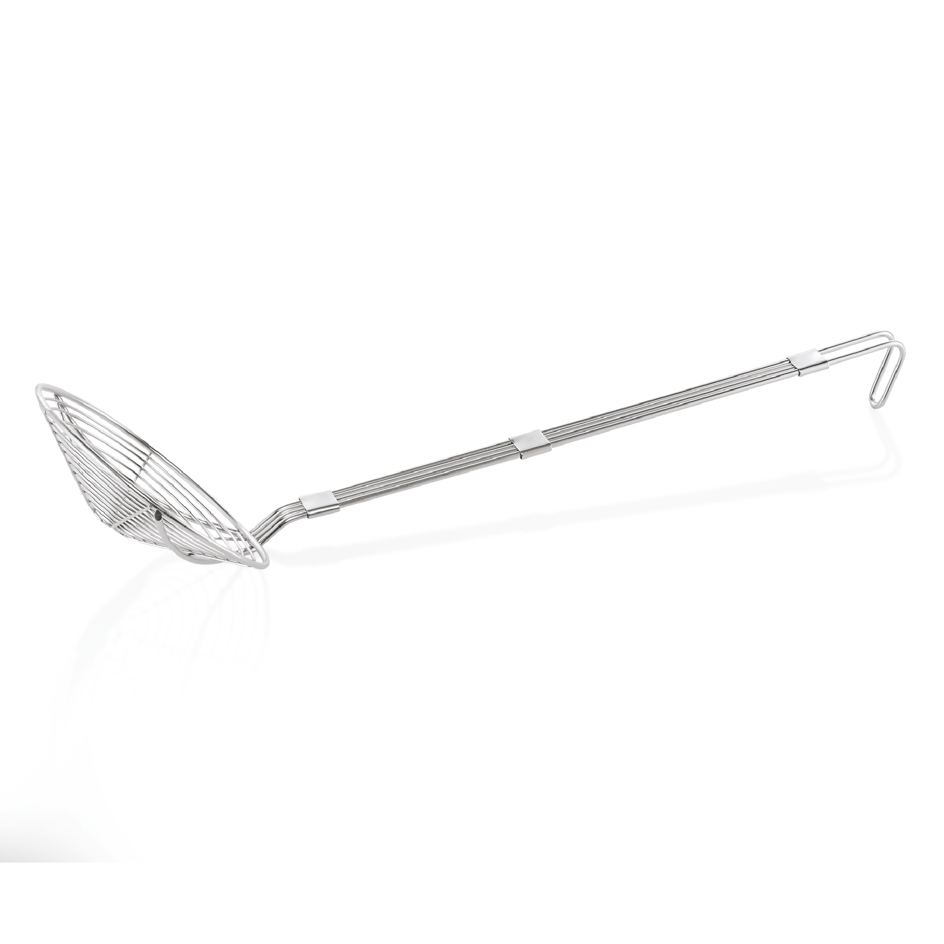 WAS Germany Frittierlöffel (mit Hakenstiel), Chromnickelstahl, Durchmesser: 18cm, Länge: 46cm (2094180)