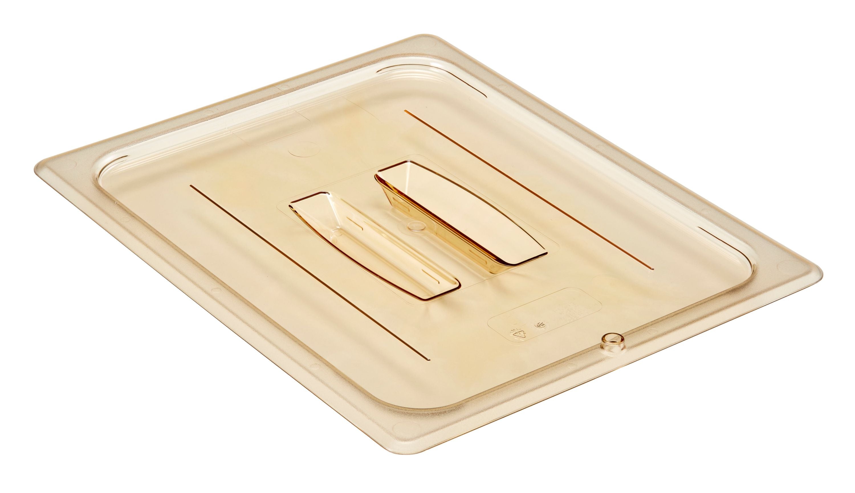 Cambro H-PAN™ Hitzebeständige Gastronorm GN-Behälter Flachdeckel mit Griff GN 1/2, Bernstein, 6 Stück im Karton - 20HPCH150
