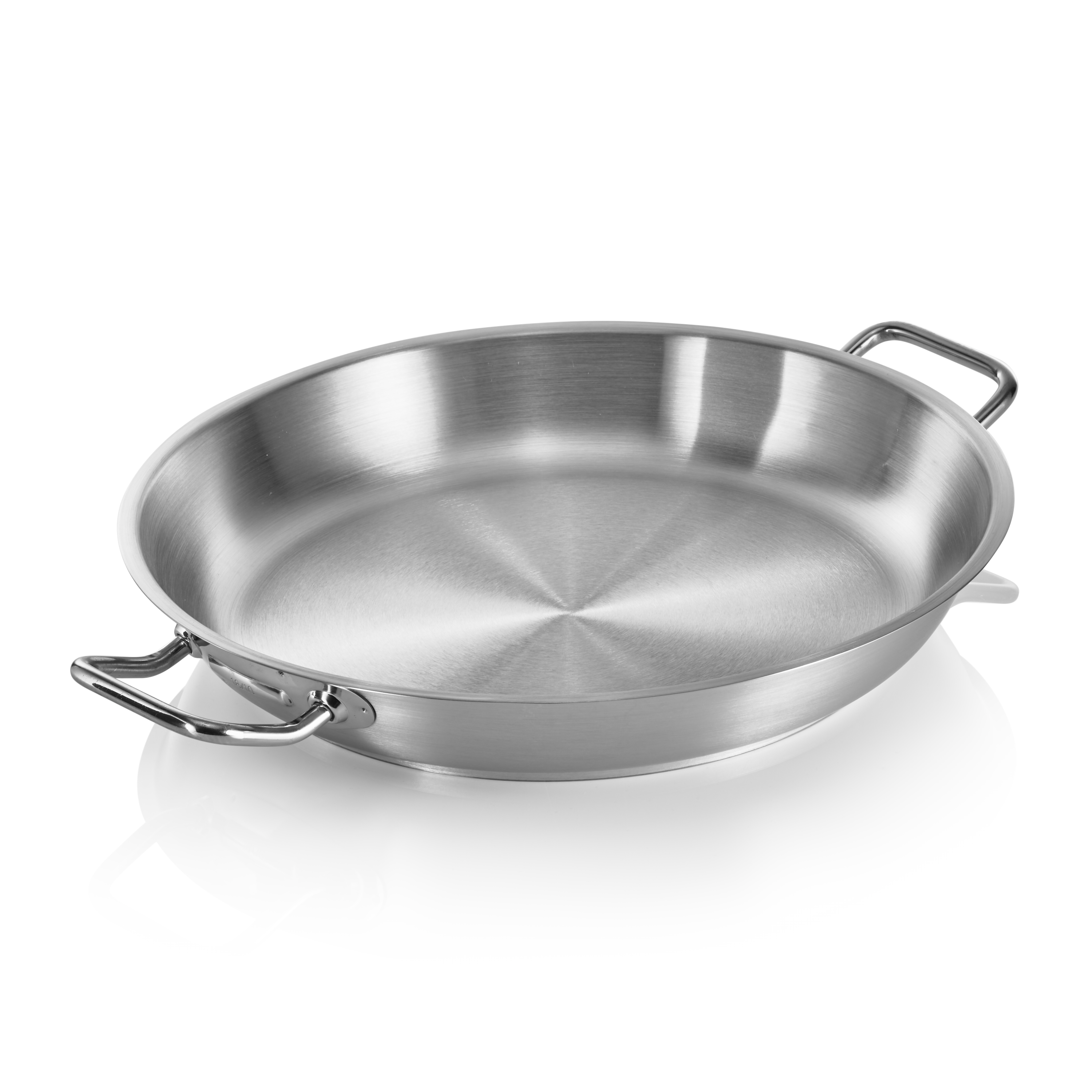 WAS Germany Pfanne (Genietete oder angeschweißte Kaltgriffe), Chromnickelstahl 18/10, Serie: COOKWARE 21, Silber, Durchmesser: 40cm, Höhe: 6,5cm (2102400)