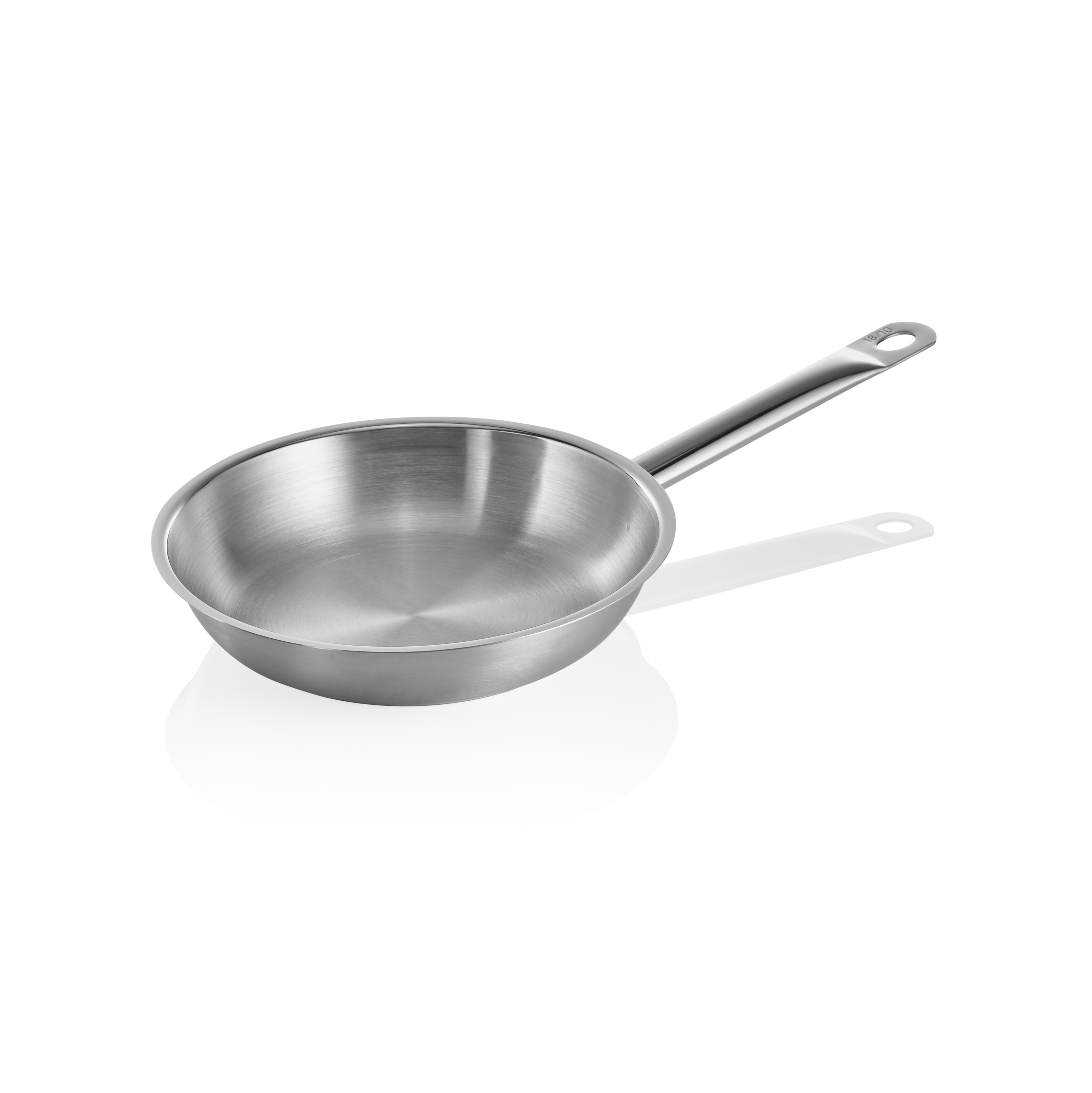 WAS Germany Bratpfanne (Genietete oder angeschweißte Kaltgriffe), Chromnickelstahl 18/10, Serie: COOKWARE 21, Silber, Durchmesser: 20cm, Höhe: 4,5cm (2103200)