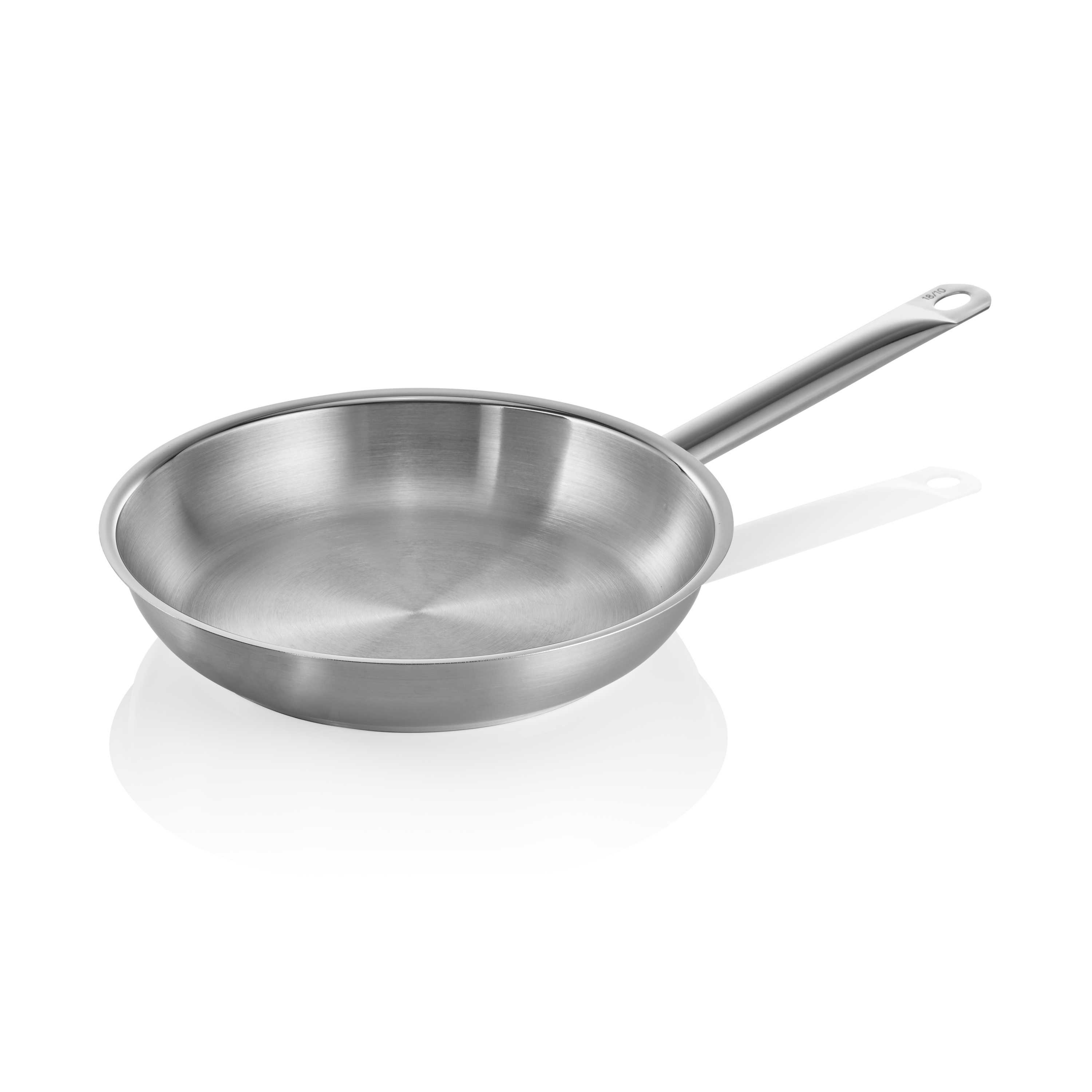 WAS Germany Bratpfanne (Genietete oder angeschweißte Kaltgriffe), Chromnickelstahl 18/10, Serie: COOKWARE 21, Silber, Durchmesser: 28cm, Höhe: 5,5cm(2103280)