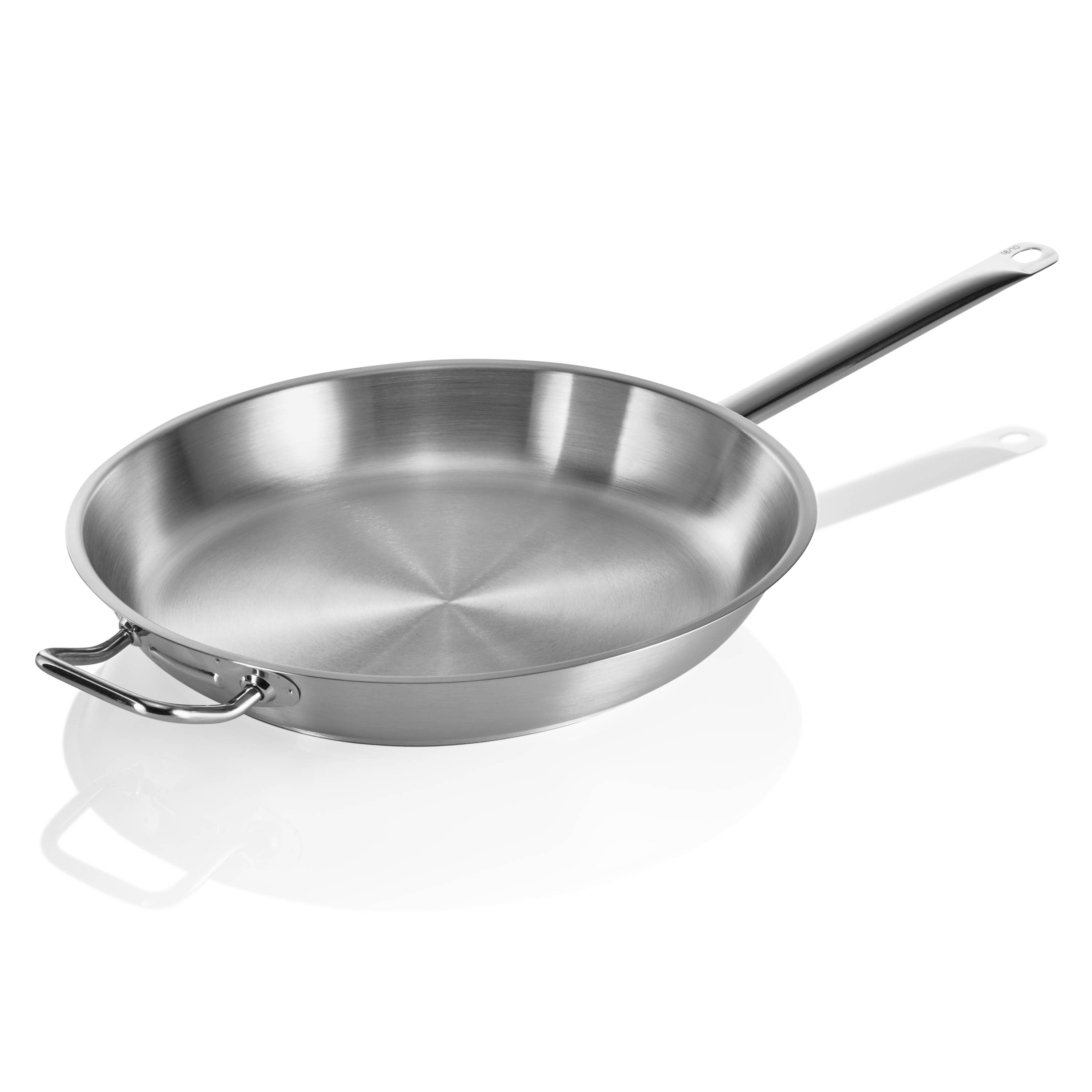 WAS Germany Bratpfanne (Genietete oder angeschweißte Kaltgriffe), Chromnickelstahl 18/10, Serie: COOKWARE 21, Silber, Durchmesser: 40cm, Höhe: 7cm (2103400)
