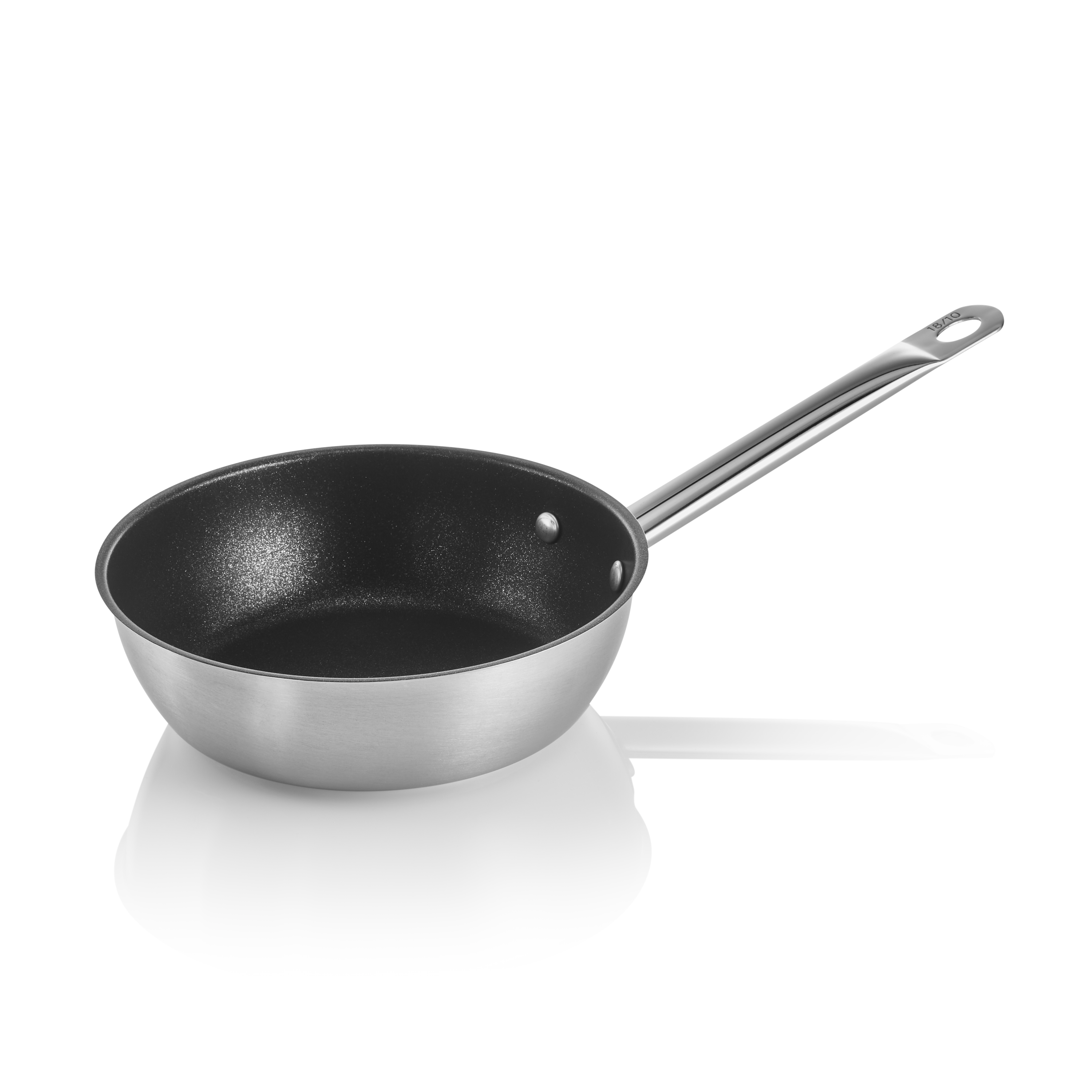 WAS Germany Sauteuse (Mit Schüttrand und Antihaftbeschichtung), Chromnickelstahl 18/10, Serie: COOKWARE 21, Silber und Schwarz, Durchmesser: 20cm, Höhe: 6,5cm (2112200)