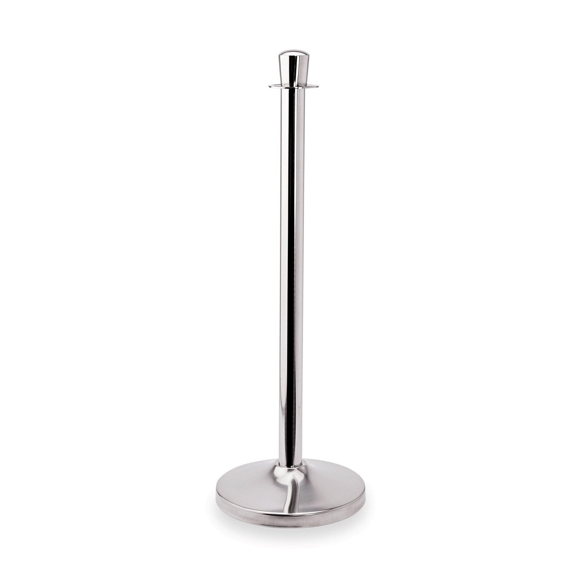 WAS Germany 2x Abgrenzungspfosten "Zylinderkopf", Edelstahl, Serie: CLASSIC, Silber, Höhe: 95cm (2200000)