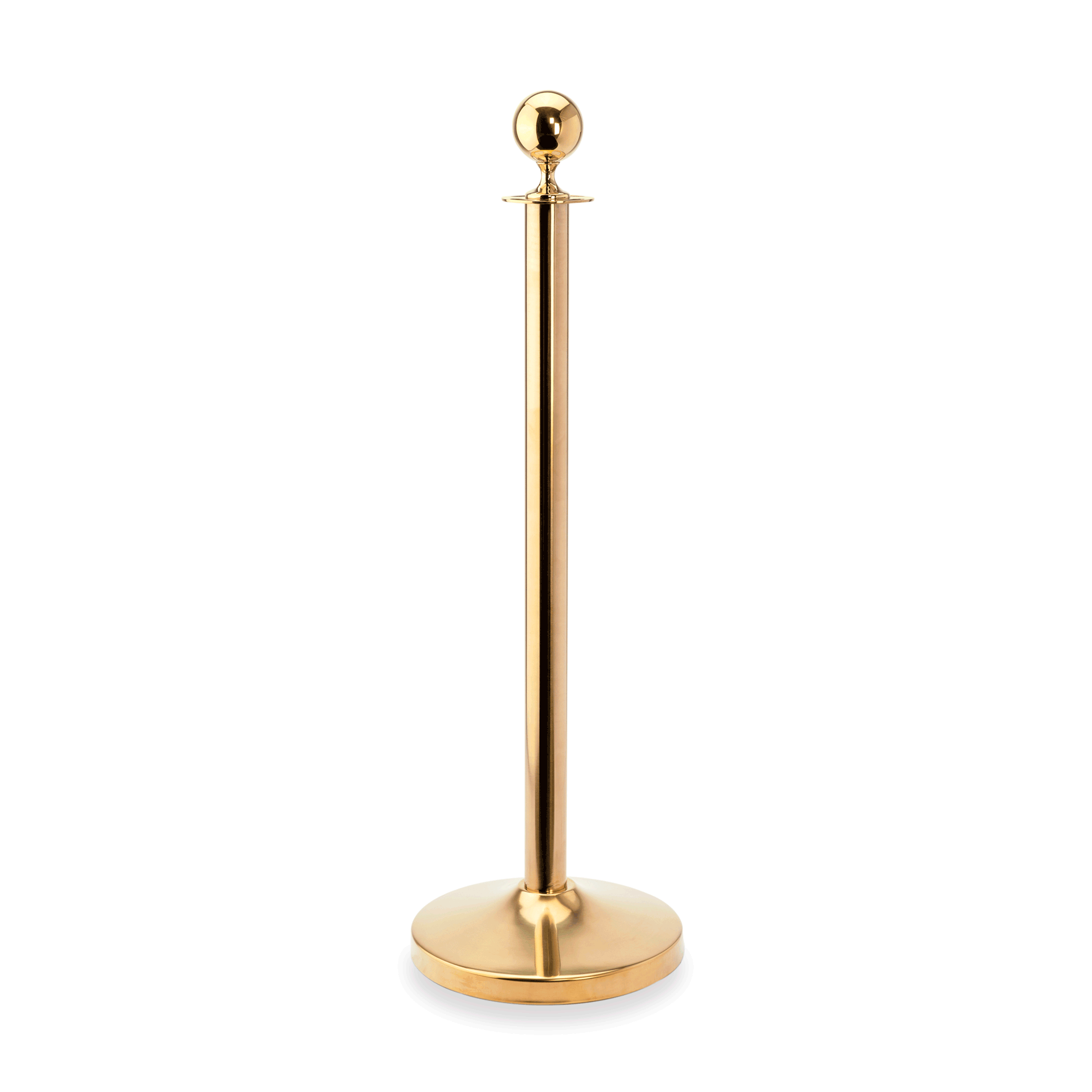 WAS Germany 2x Abgrenzungspfosten "Kugelkopf", Edelstahl, Serie: CLASSIC, Goldfarben, Höhe: 95cm (2201001)