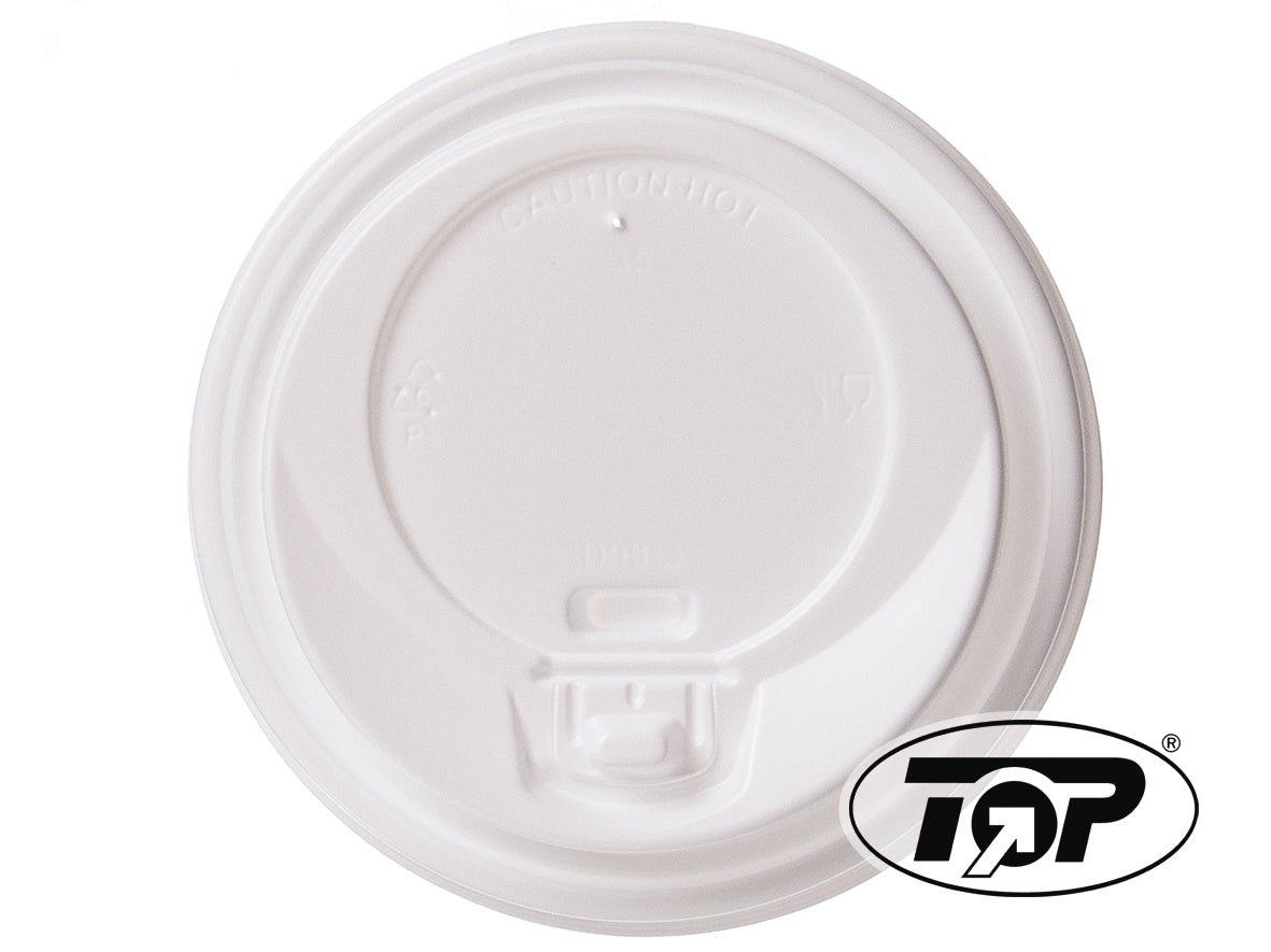 Gude 1000x Kaffeebecher-Deckel mit Lasche (Verschließbar), PS, Weiß, Durchmesser: 80 oder 90mm