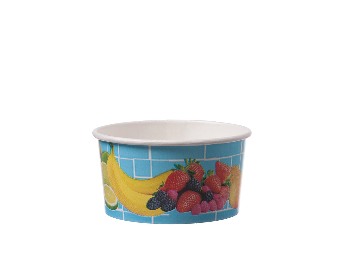 1200x Eisbecher, Pappe, Motiv: Früchte, Inhalt: 160ml