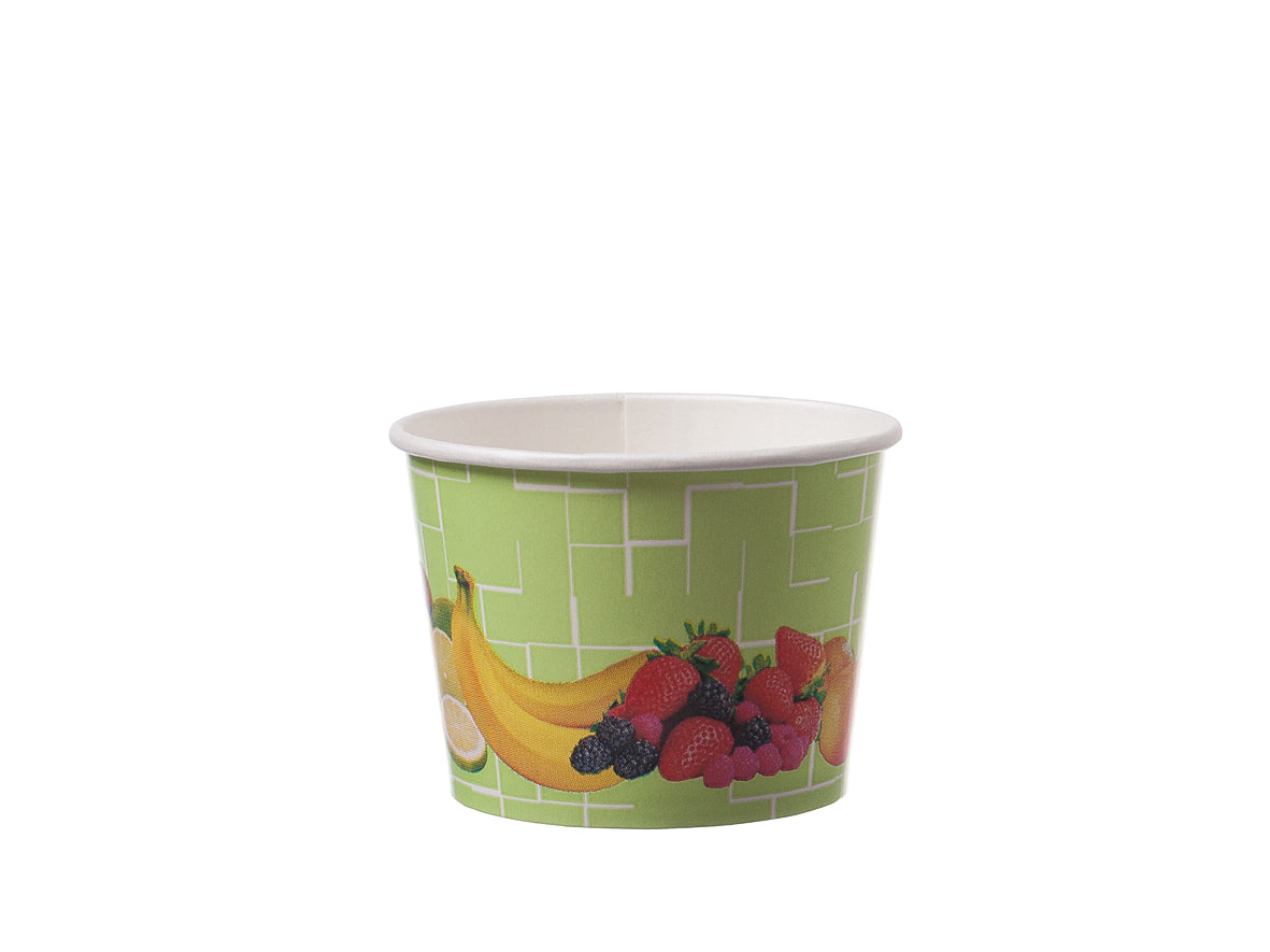 Gude 2000x Eisbecher, Pappe, Motiv: Früchte, Inhalt: 140ml
