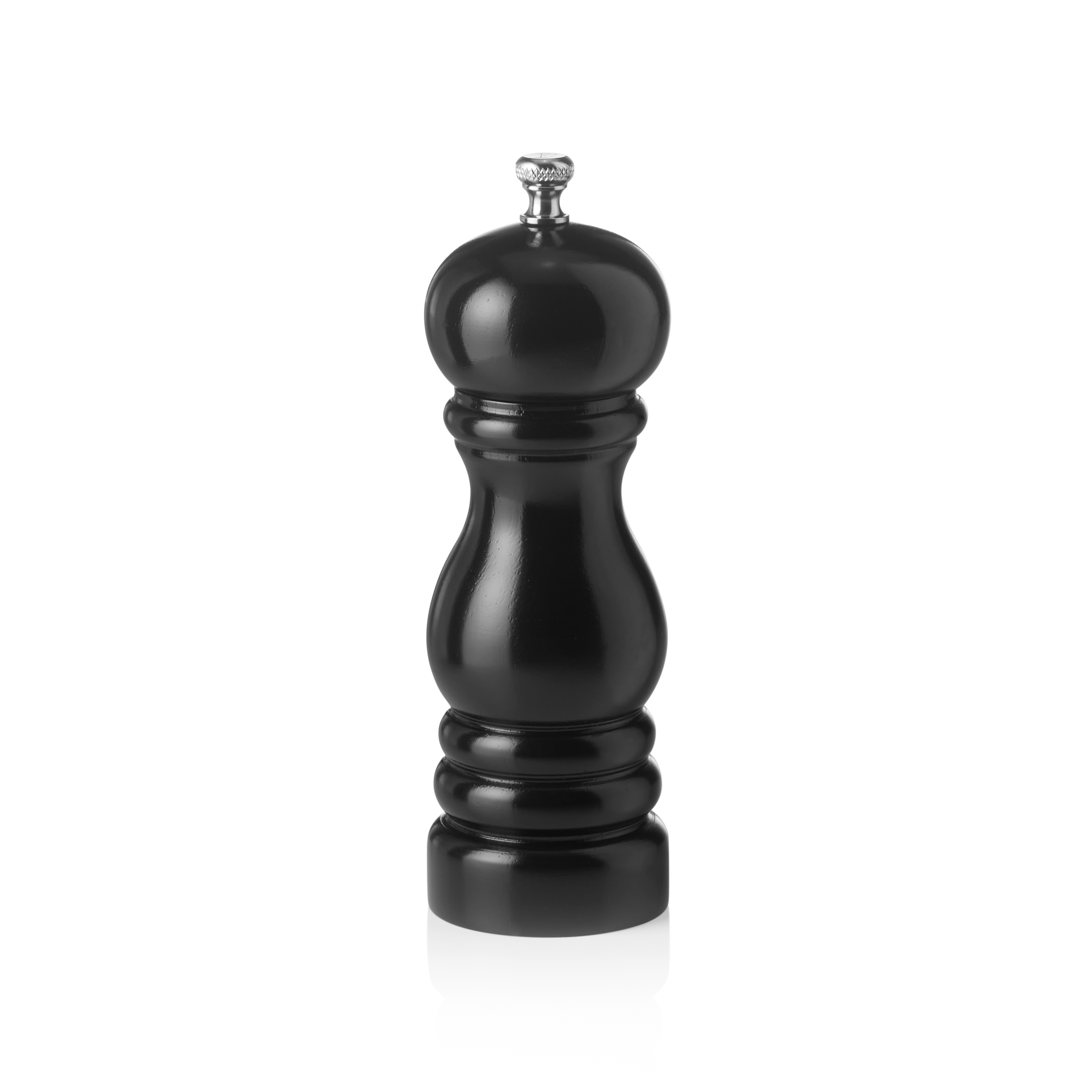 WAS Germany Pfeffermühle (Mit Keramikmahlwerk), Holz, Serie: CLASSIC MILL, Schwarz, Höhe: 15cm (2430015)
