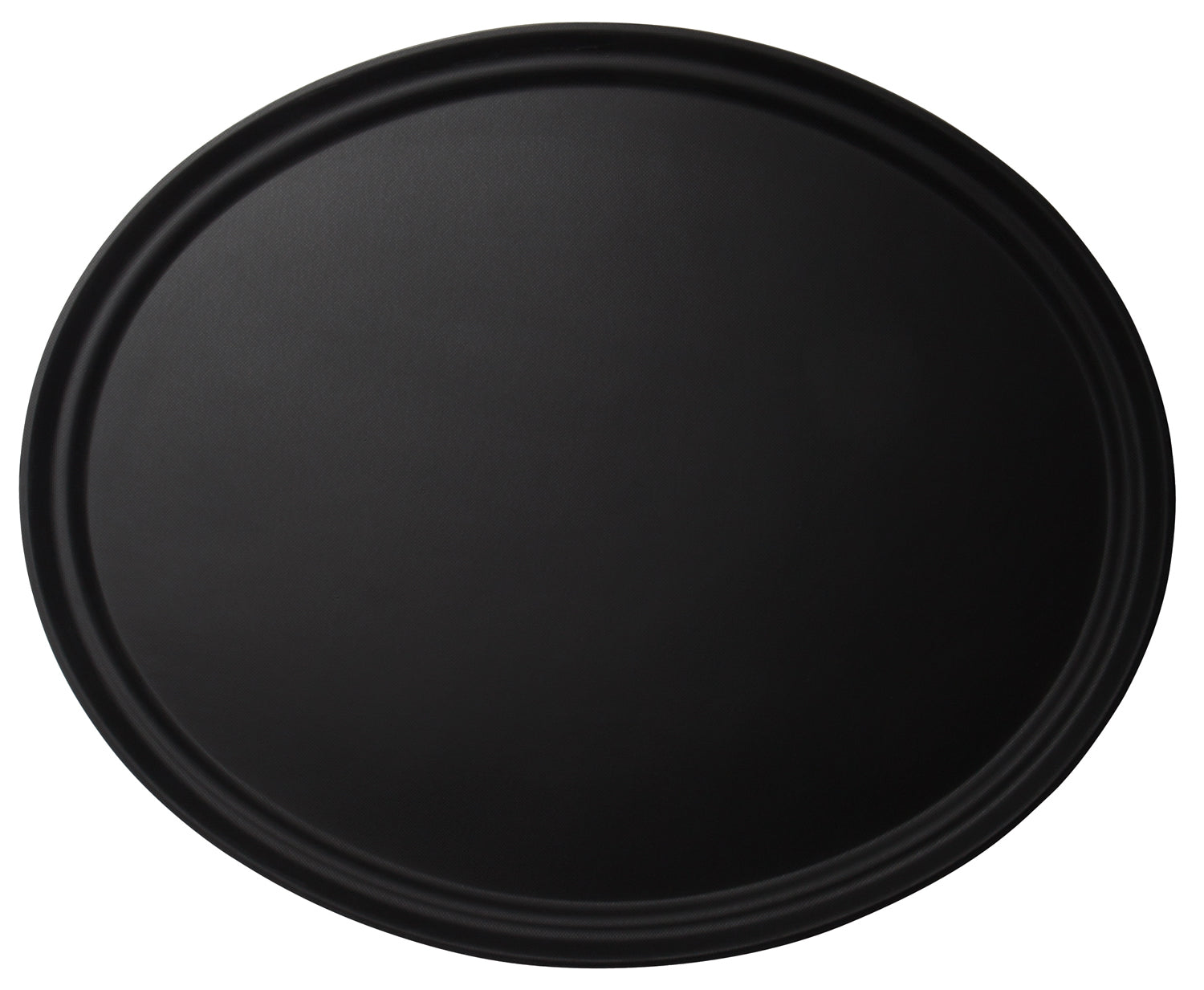 Cambro 6x Tablett (2700CT110), Fiberglass, Schwarz, mit rutschfester Gummioberfläche, Oval, Niedriges Profil, 56x75cm