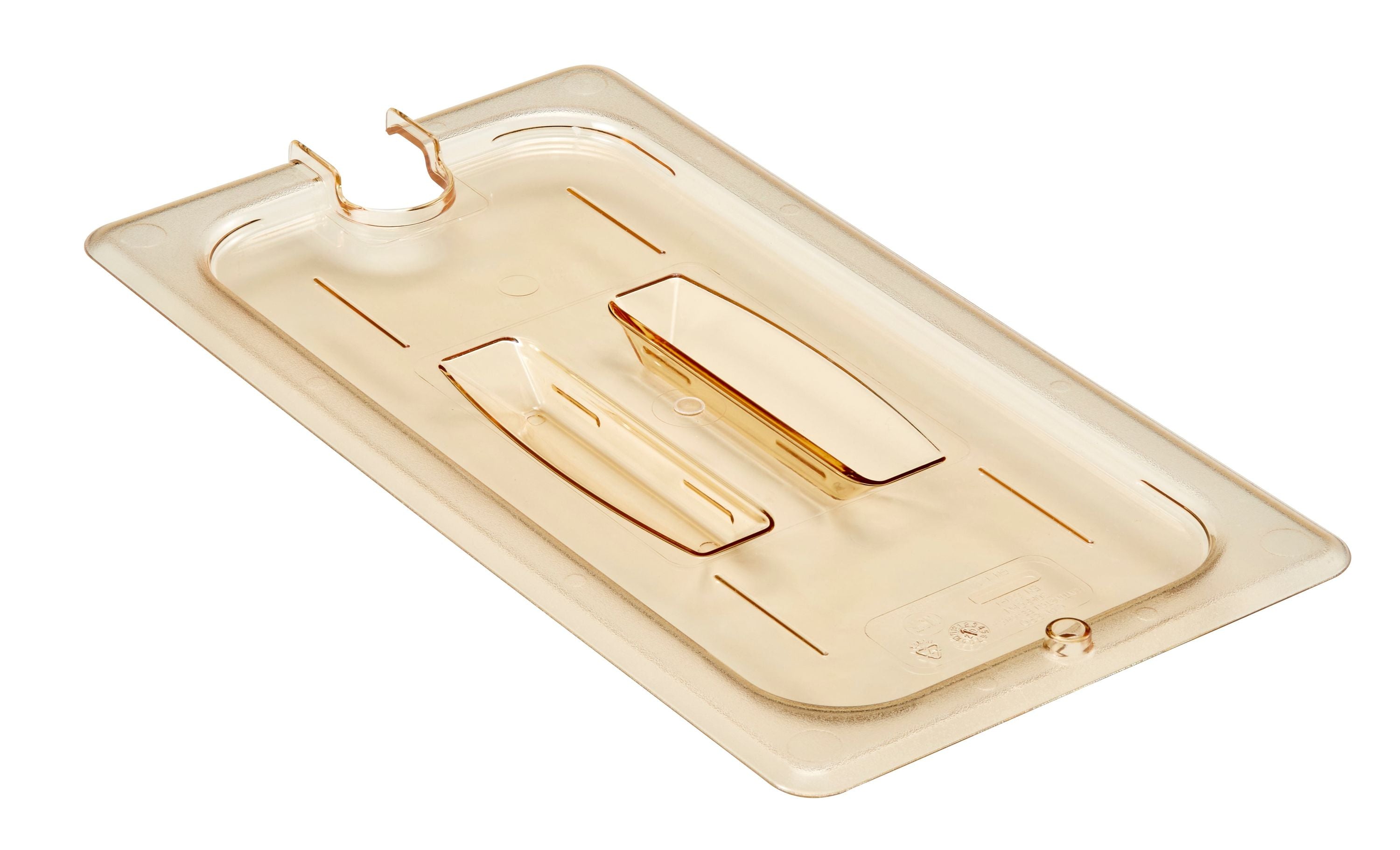 Cambro H-PAN™ Hitzebeständige Gastronorm GN-Behälter Deckel mit Kerbe und Griff GN 1/3, Bernstein, 6 Stück im Karton - 30HPCHN150