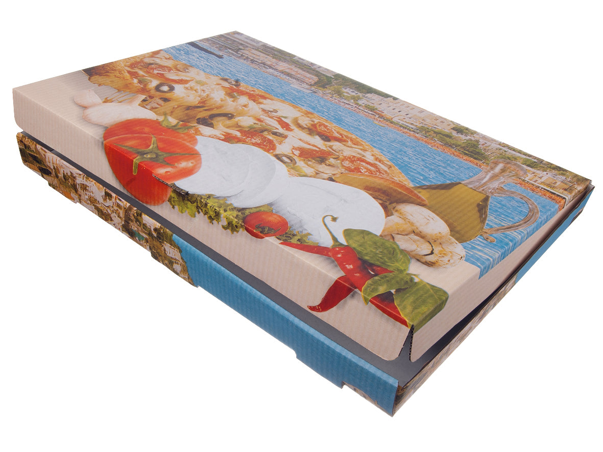 Gude 200x Pizzakarton, Pappe, Motiv: Taglio Politano, In verschiedenen Größen (27-60cm)