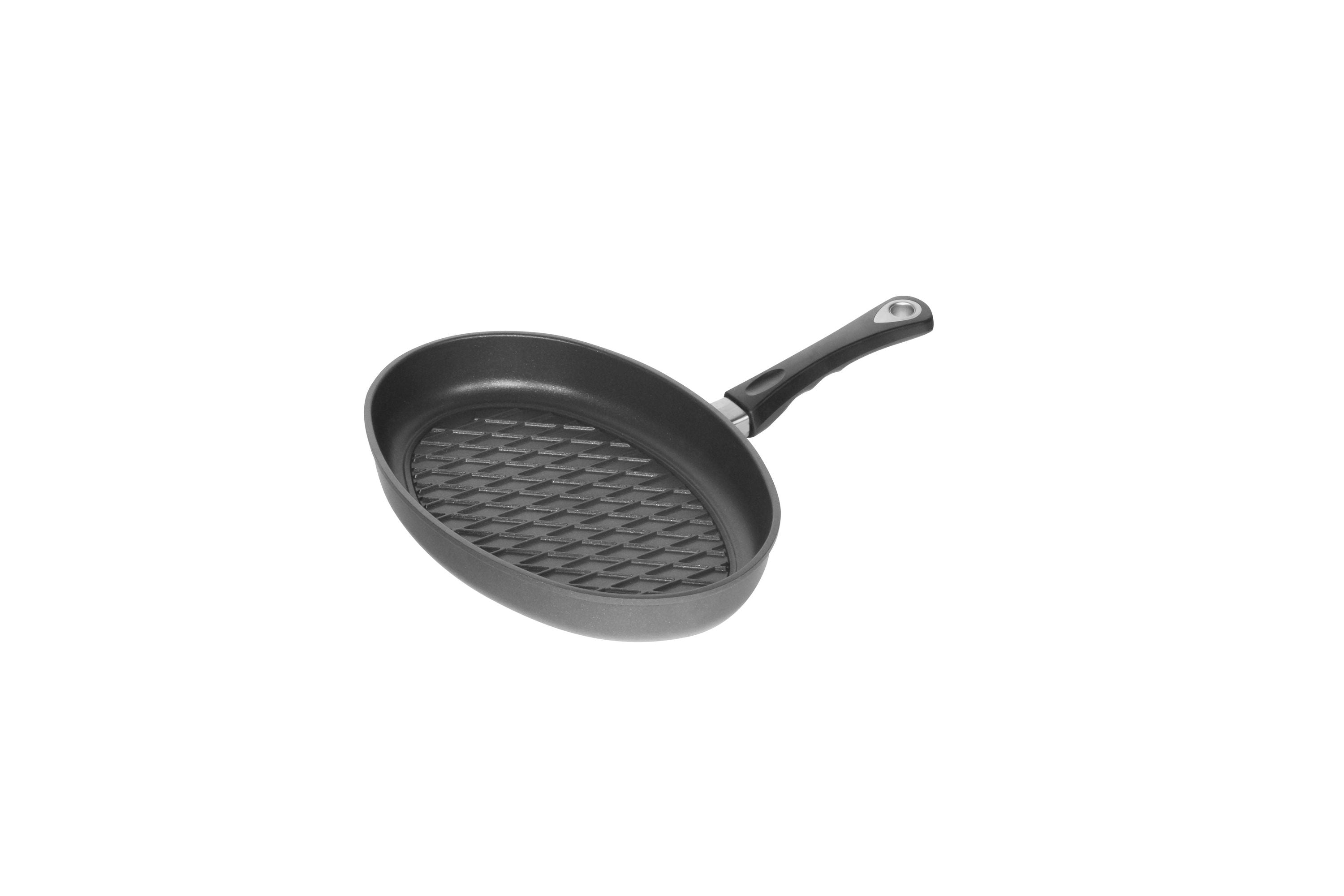 AMT Fischpfanne (Mit glattem Boden), Aluminiumguss, Schwarz, 35x24cm, 41x27cm