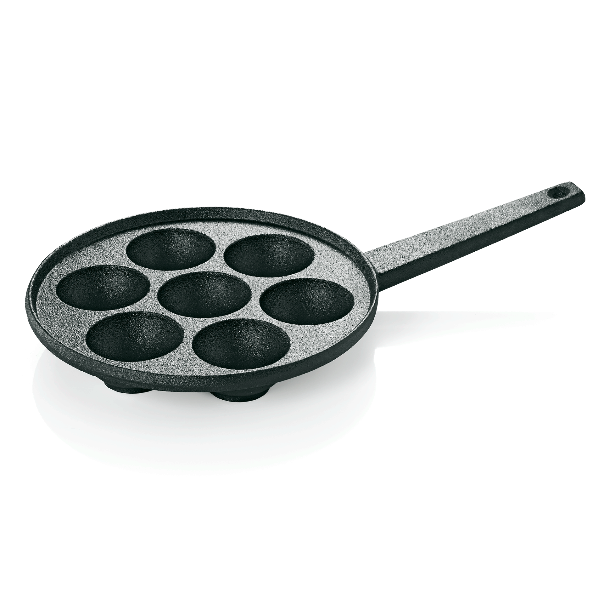 WAS Germany Poffertjespfanne (Für 7 Poffertjes), Gusseisen, Schwarz, Durchmesser: 20,5cm (3526007)