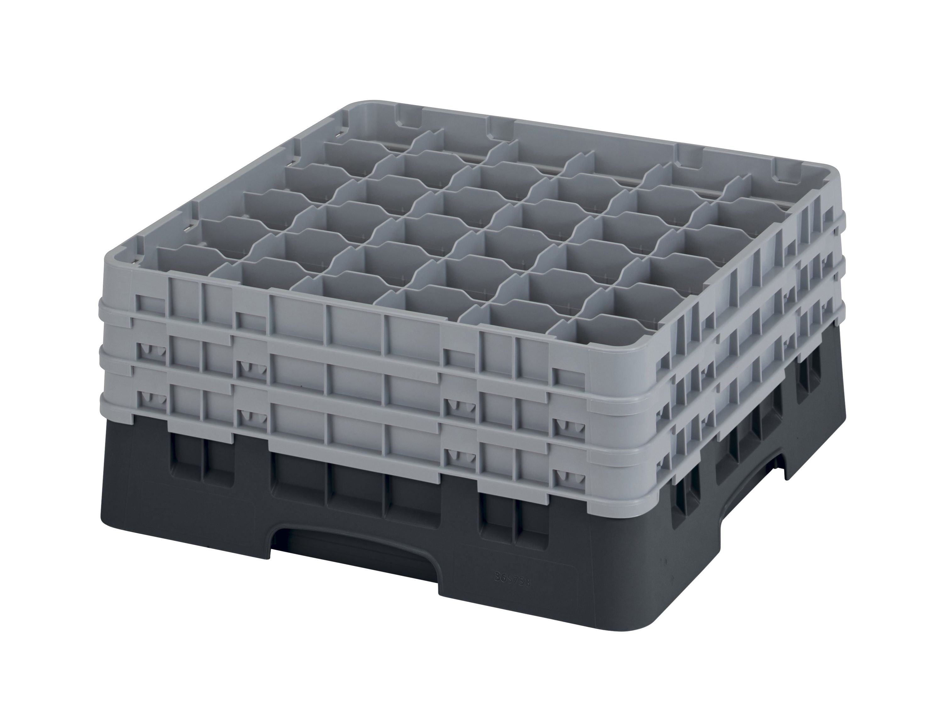 Cambro Camrack® 36-Fächer - Spülkorb mit 3 Extender 500 x 500 x 225 mm, 1 Stück im Karton - 36S738110