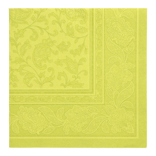 Papstar 250 Servietten "ROYAL Collection" 1/4-Falz 40 cm x 40 cm limonengrün "Ornaments"