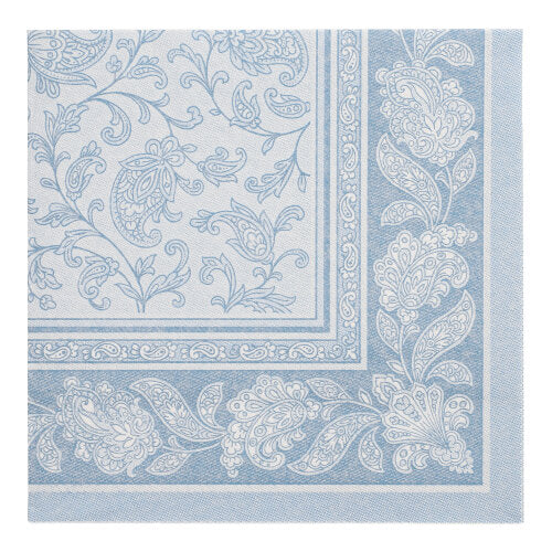 Papstar 250 Servietten "ROYAL Collection" 1/4-Falz 40 cm x 40 cm arktikblau "Ornaments"
