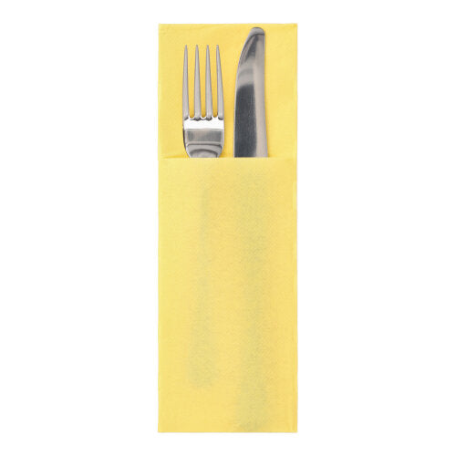 Papstar 400 Servietten, Gelb, inkl. Besteckfalz, Serie: DAILY Collection, 48x30cm