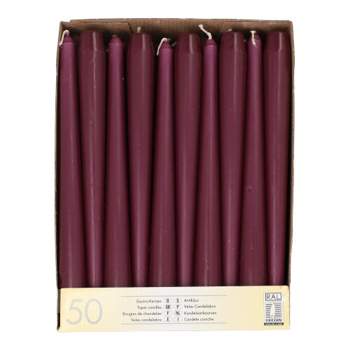 Papstar 2x 50 Leuchterkerzen Ø 2,2 cm · 25 cm violett