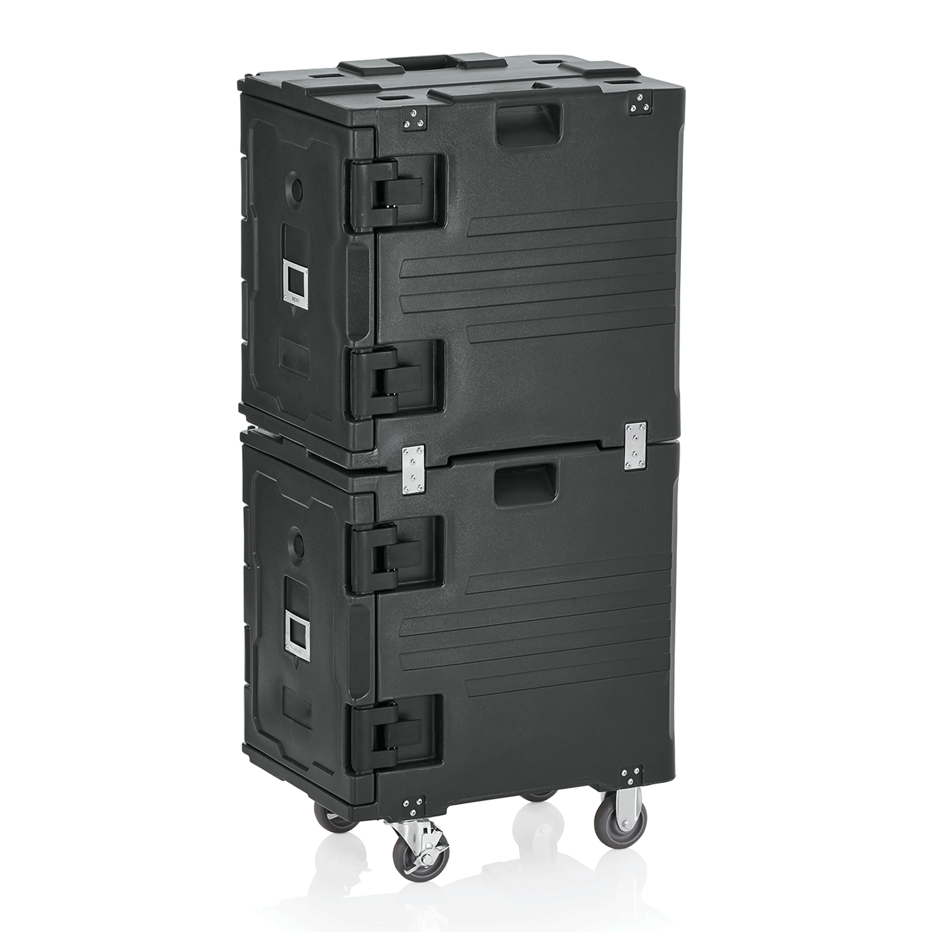 WAS Germany Doppelthermotransportbehälter (GN1/1, 10 Einschübe), Kunststoff, Schwarz, 68x48x135cm (3716020)