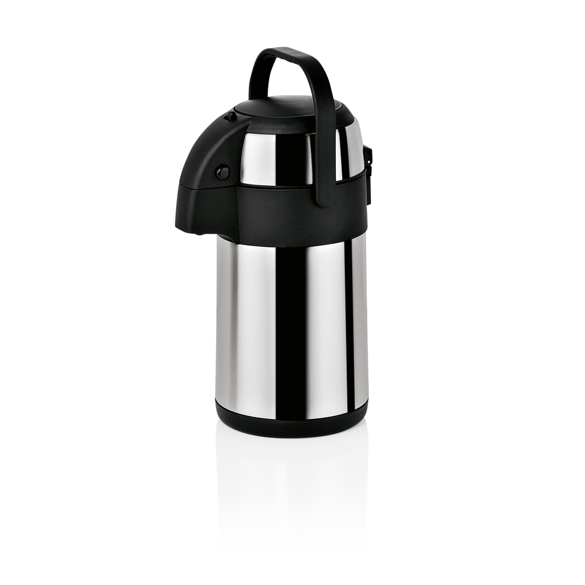 WAS Germany Pump-Isolierkanne (Mit Tragegriff), Chromnickelstahl, Inhalt: 2,2L, Durchmesser: 15cm, Höhe: 35cm (3908220)