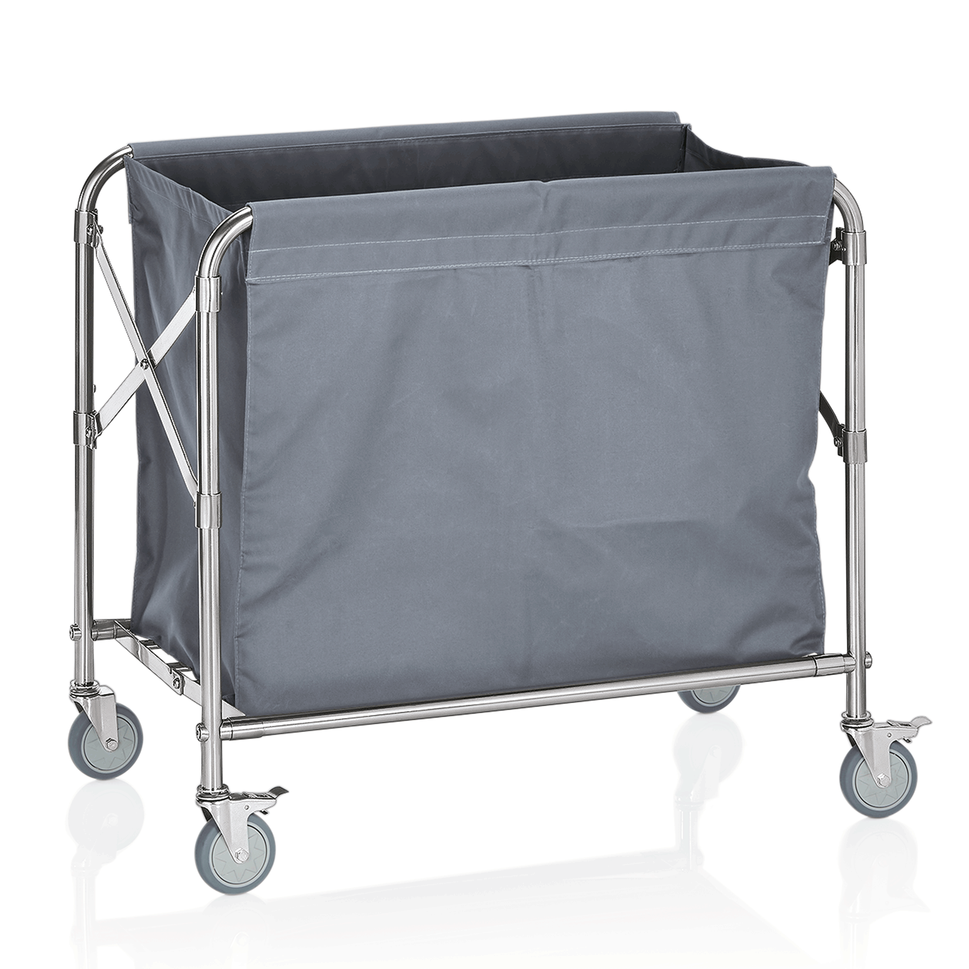 WAS Germany Wäschewagen, Edelstahl und Nylon, Silber und Grau, 81,5x51,5x86cm (4414200)