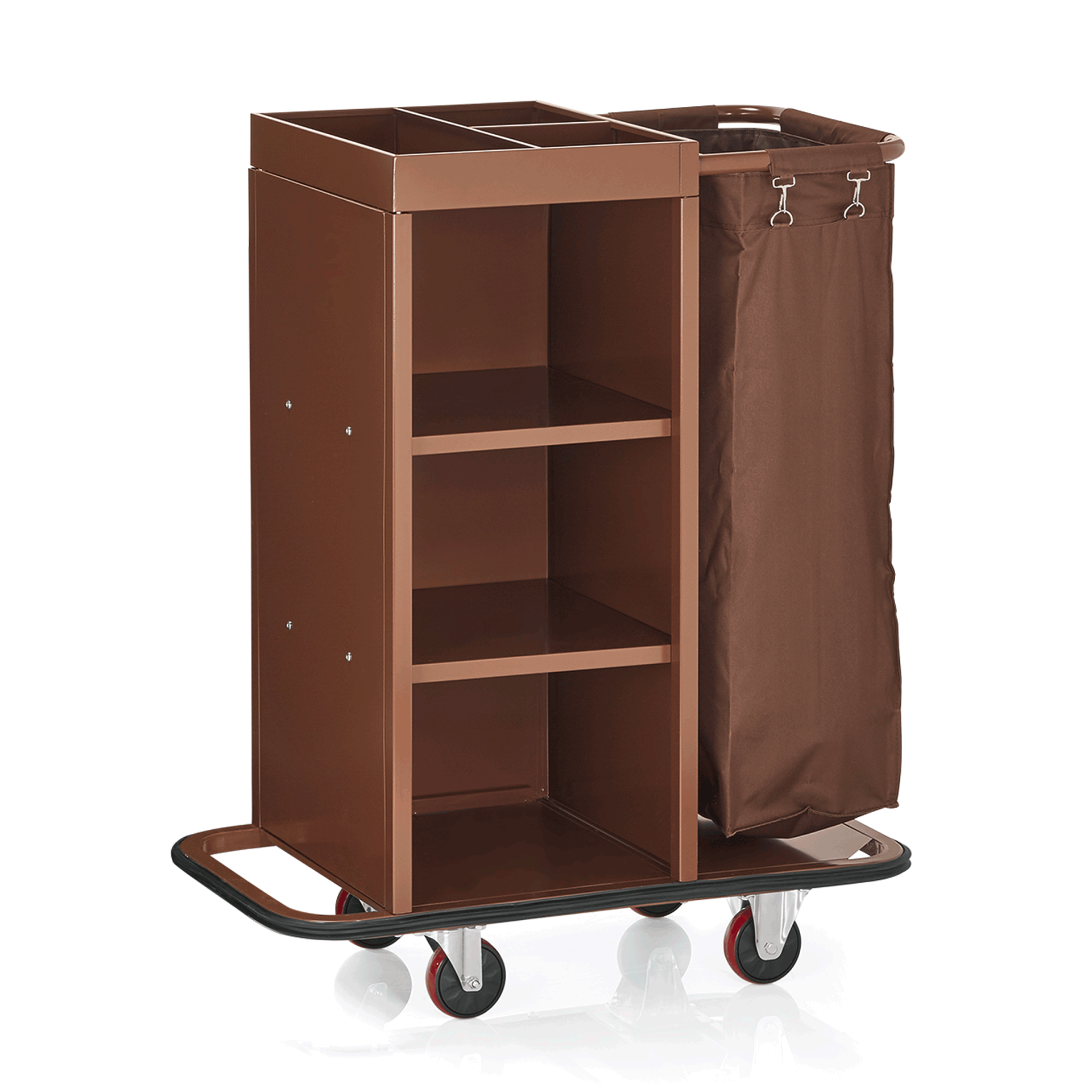 WAS Germany Zimmerservicewagen, Edelstahl und Polyester, Braun, Inhalt: 70L, 85x45x106cm (4418000)