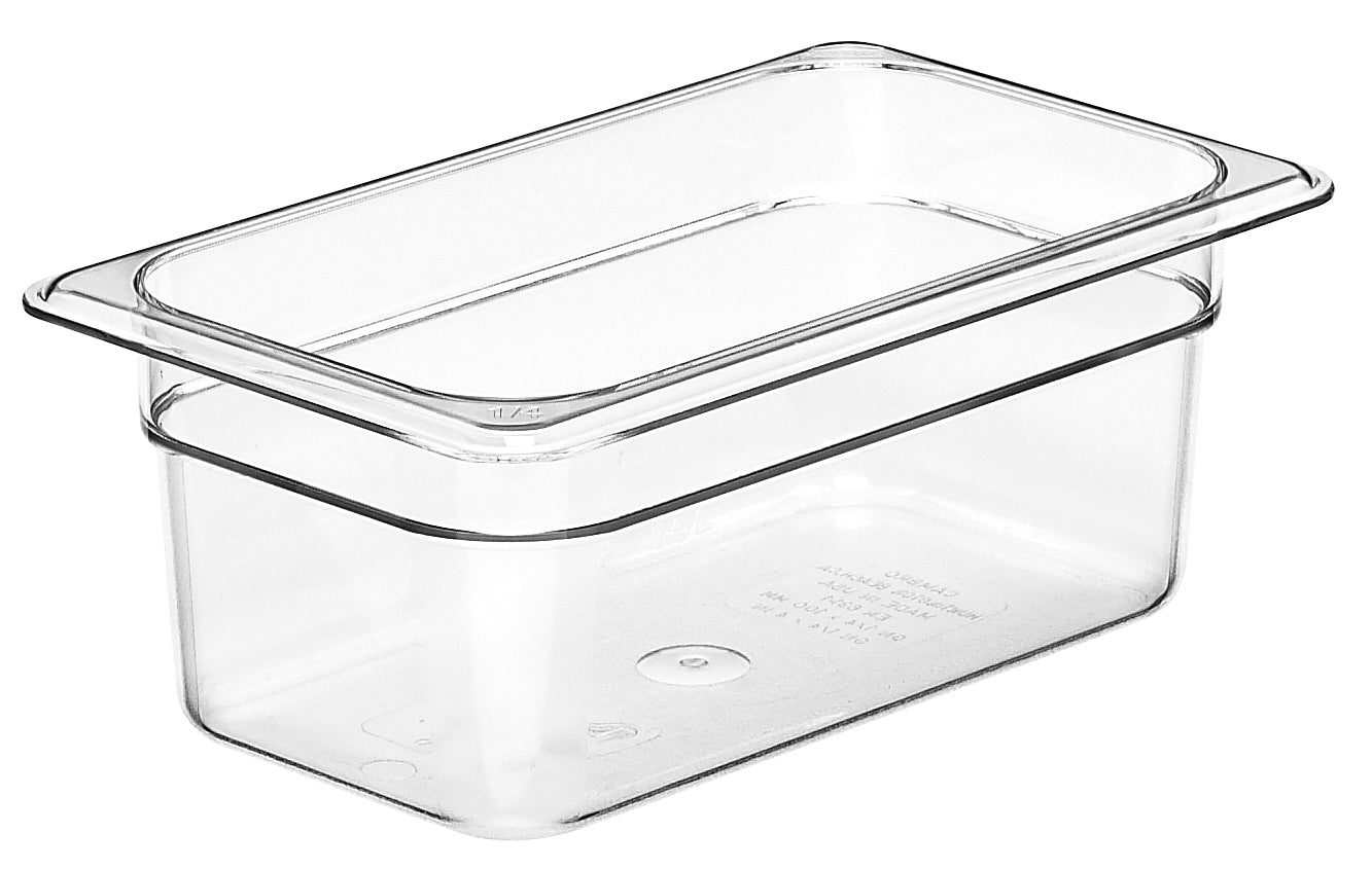 Cambro Camwear® Polycarbonat Gastronorm GN-Behälter GN1/4-100mm, Durchsichtig, 6 Stück im Karton - 44CW135