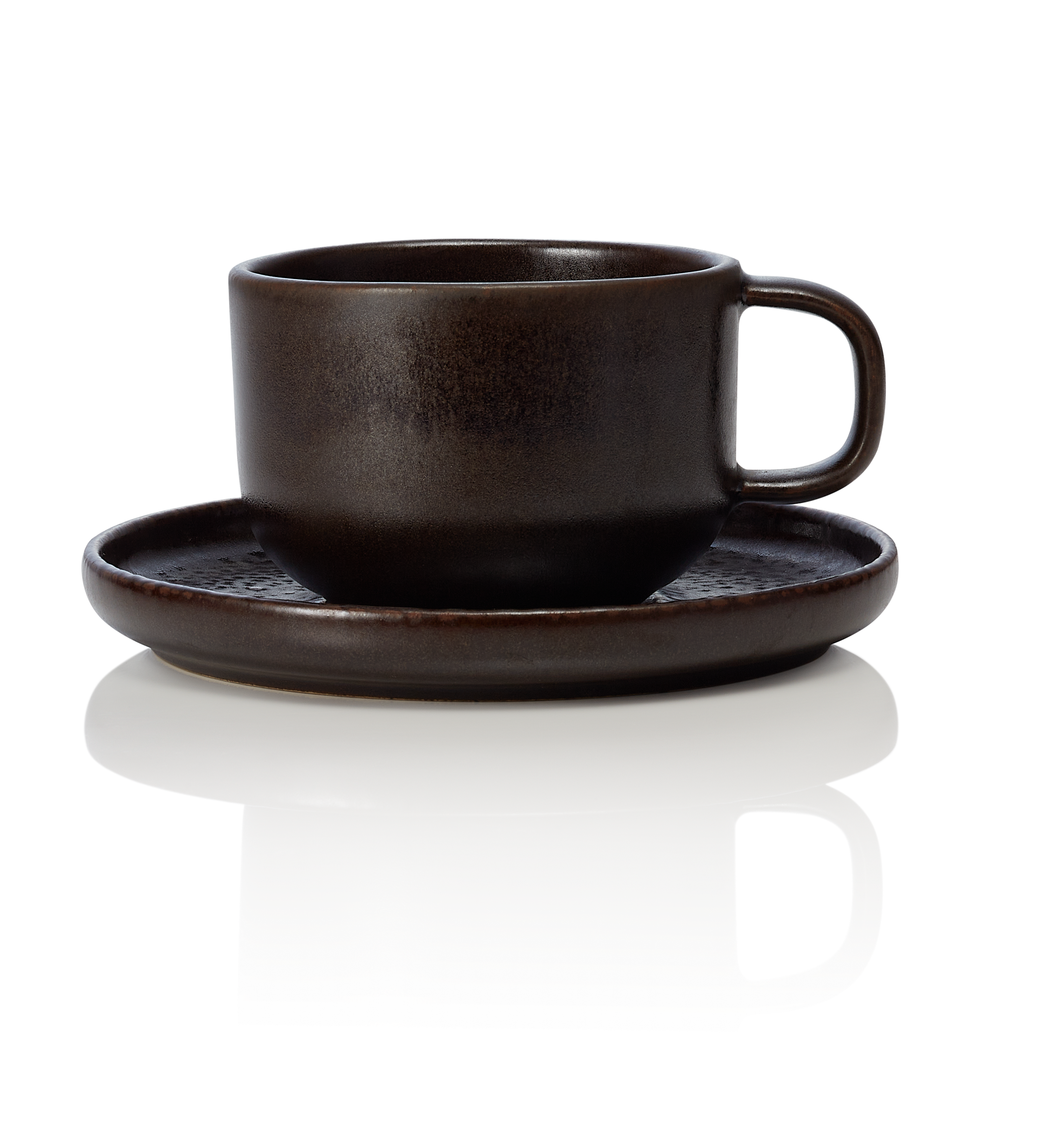 WAS Germany 6x Ober- und Untertasse, Steinzeug, Metallic Brown, Serie: ROCKZZERO, Inhalt: 220ml (452005027)